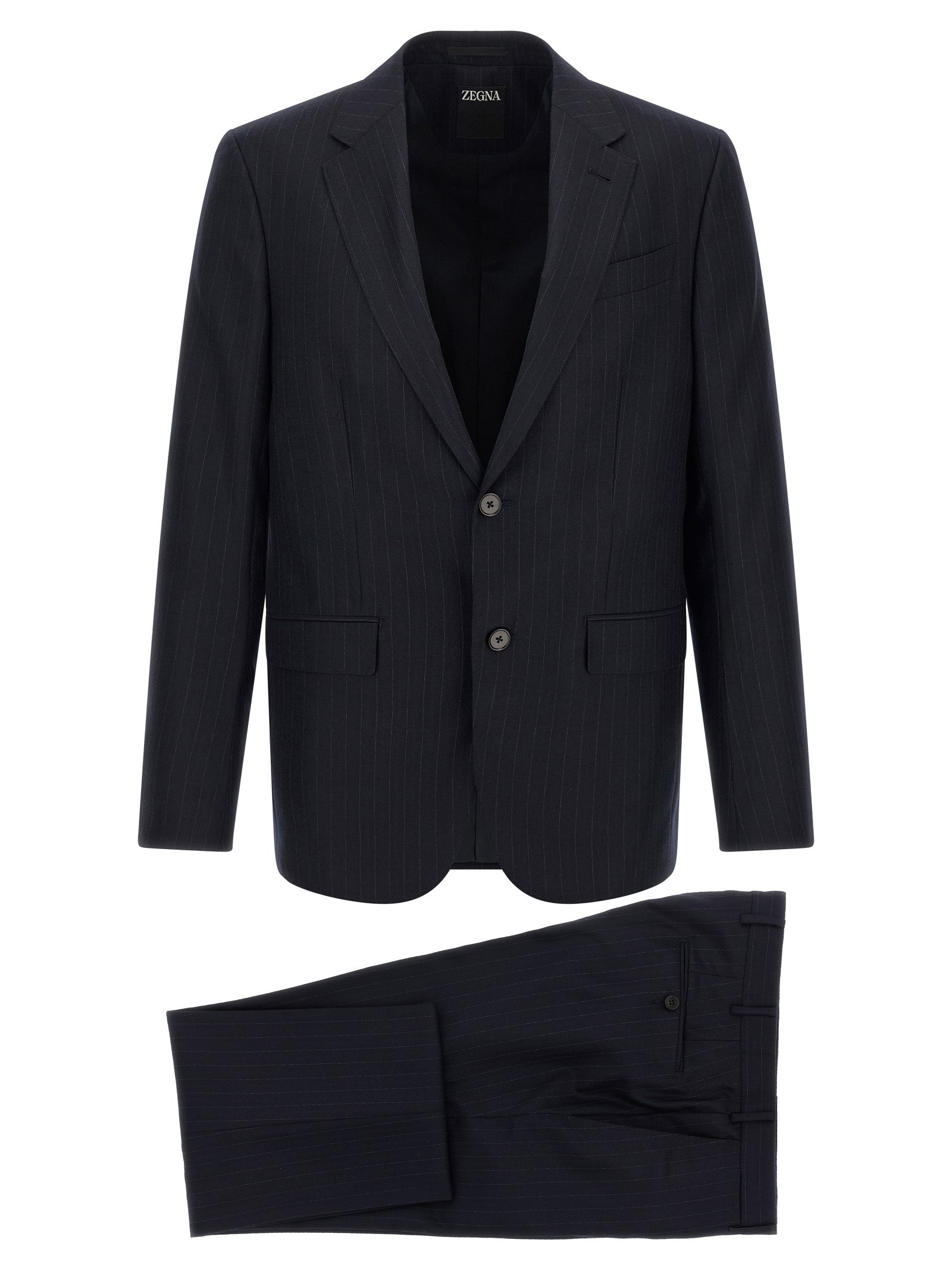 ZEGNA Blue Wool Two-Piece Men's Suit