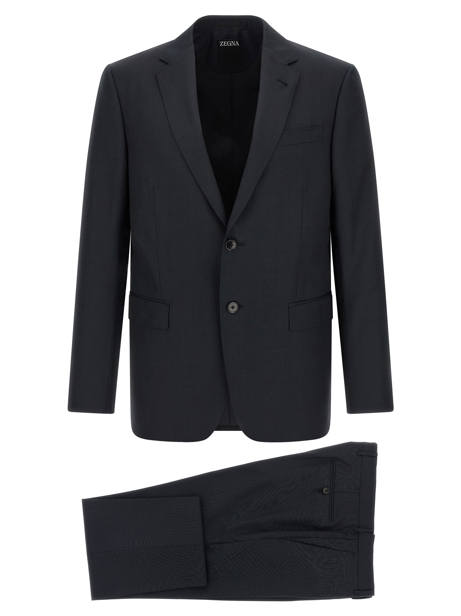 ZEGNA Blue Wool Two-Piece Men's Suit