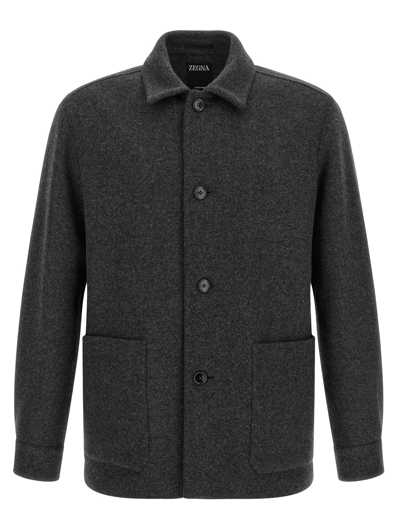 ZEGNA Gray Wool Men's Blouse