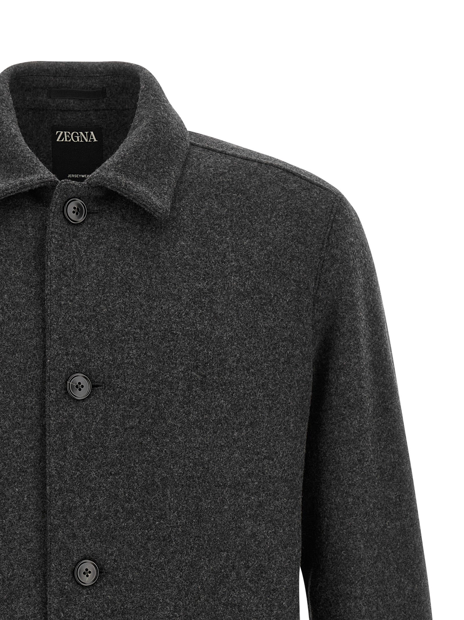 ZEGNA Gray Wool Men's Blouse