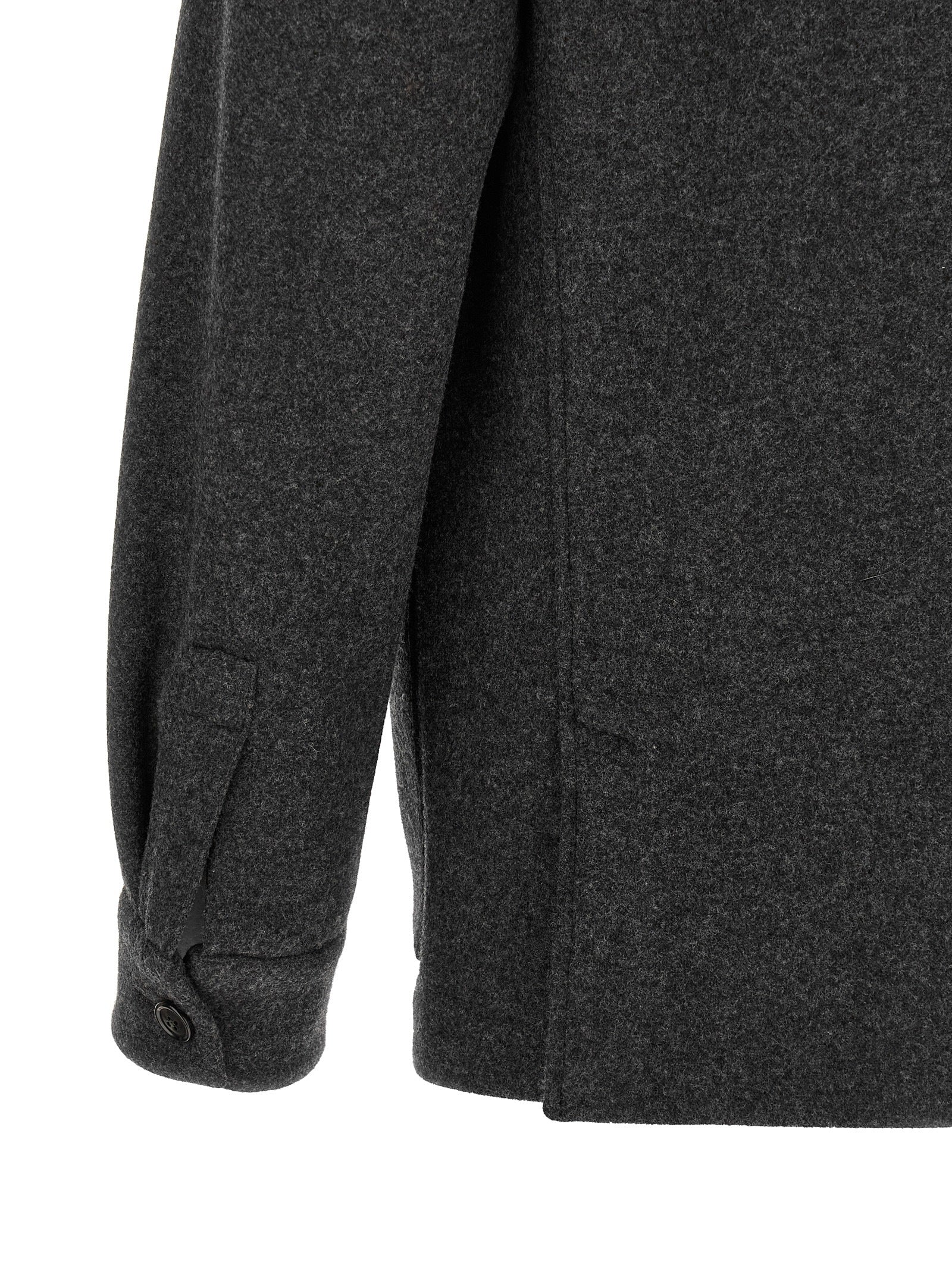 ZEGNA Gray Wool Men's Blouse