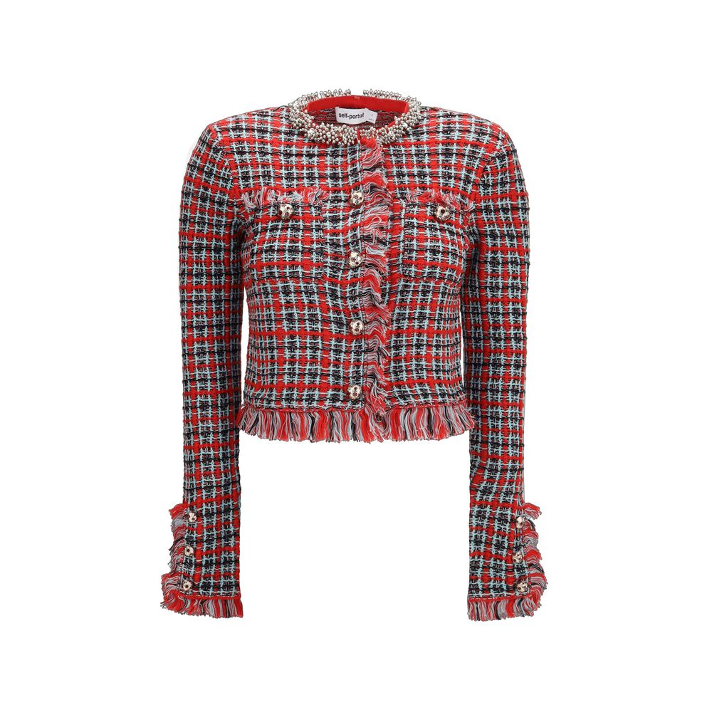 Self-Portrait Red Cotton Full-Length Women's Jacket