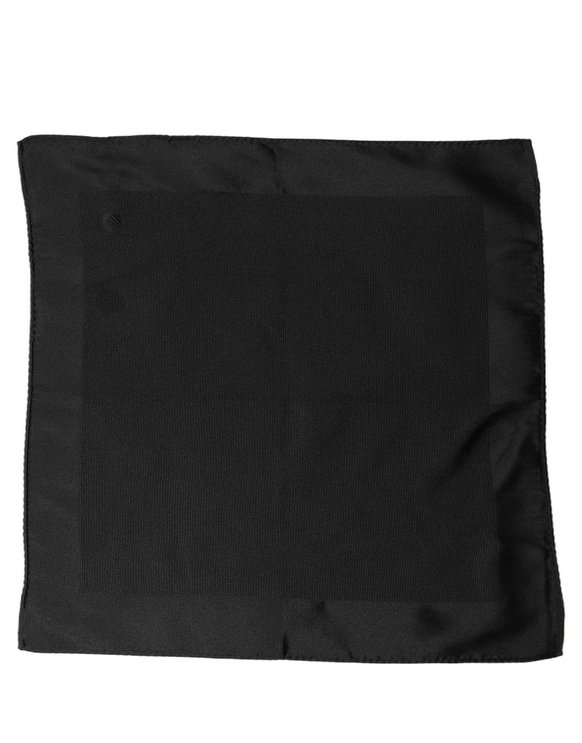 Dolce & Gabbana Black Silk Square Handerkerchief Pocket Men's Scarf
