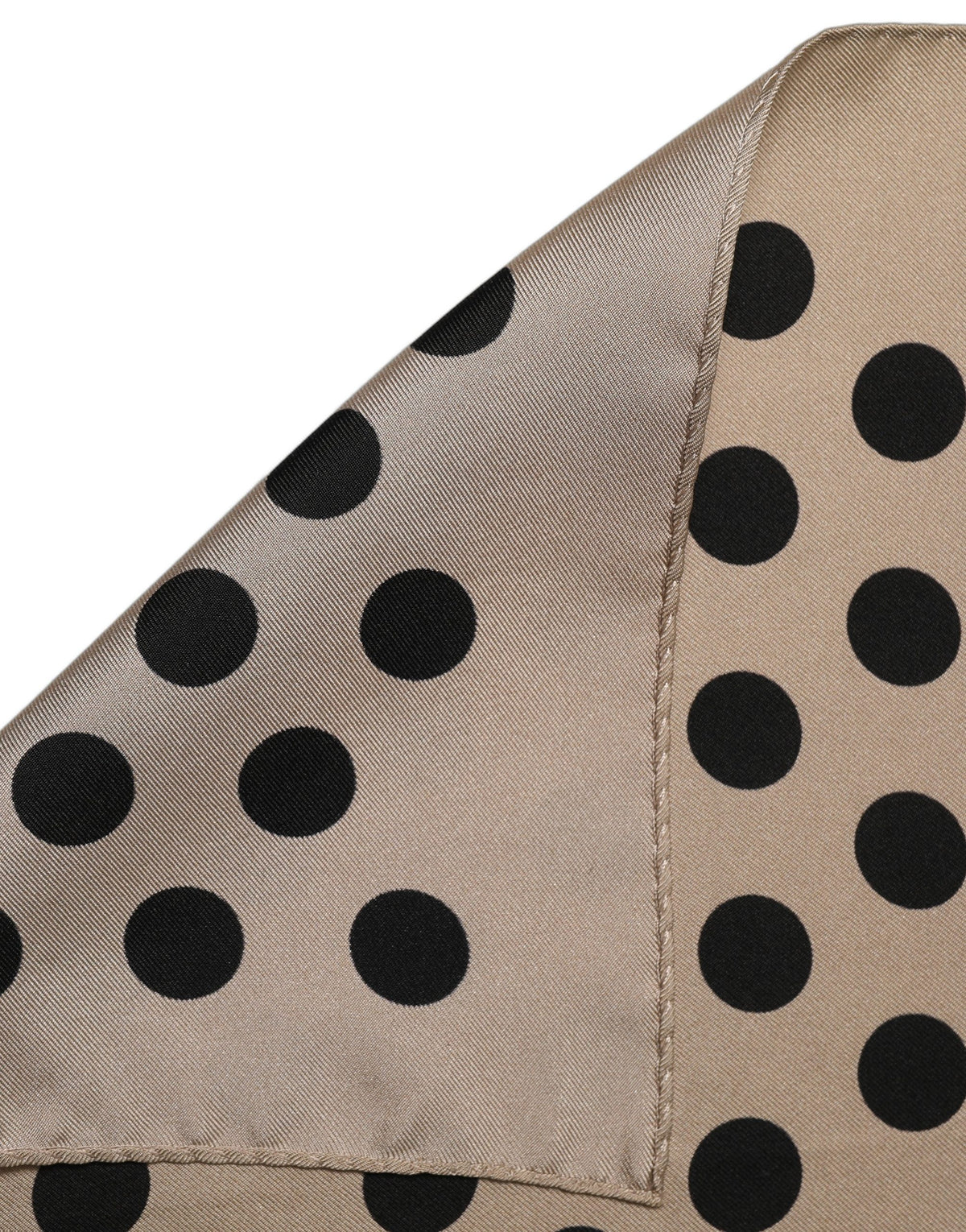 Dolce & Gabbana Beige Black Polka Dot Square Foulard Men's Scarf