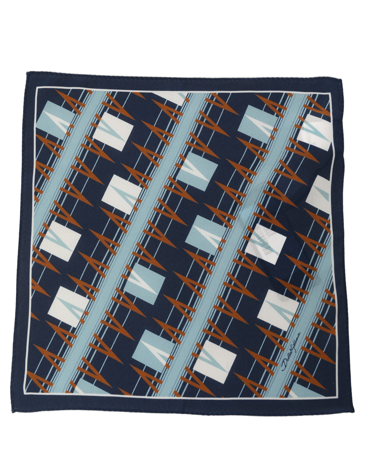 Dolce & Gabbana Navy Blue Abstract Square Pocket Foulard Men's Scarf
