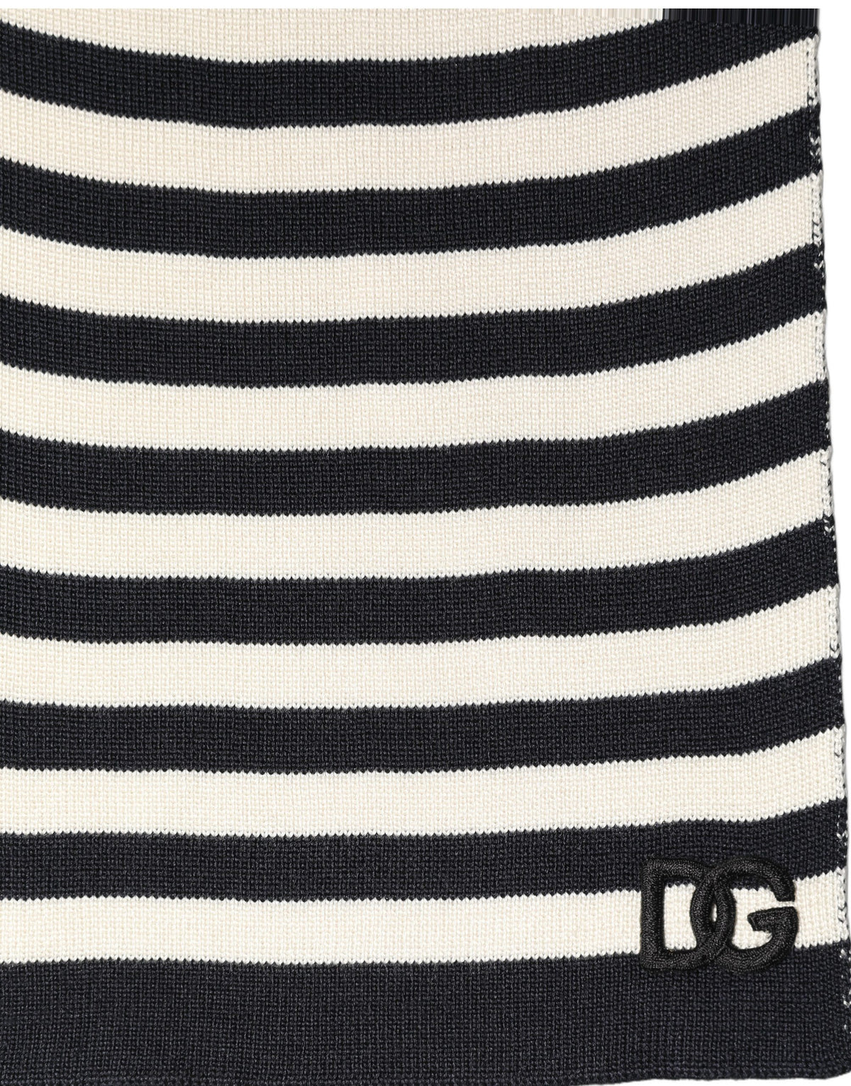 Dolce & Gabbana Black White Stripes Silk Knitted Shawl Men's Scarf