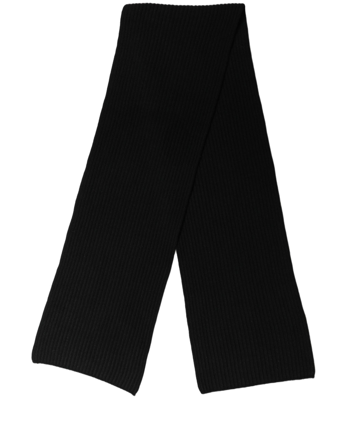 Dolce & Gabbana Men Black Wool Knitted Neck Shawl Men's Scarf