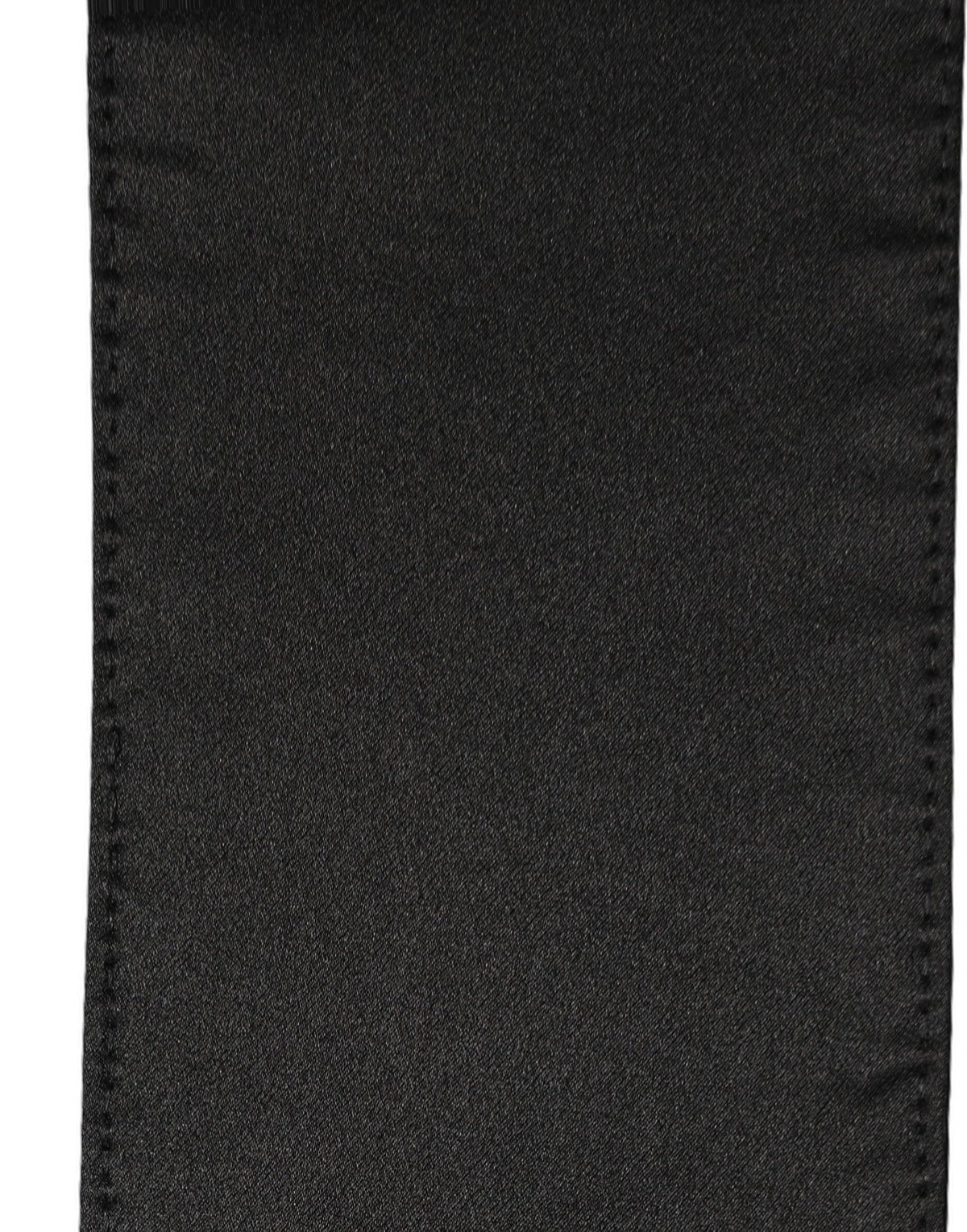 Dolce & Gabbana Black Satin Silk Skinny Fringed Shawl Men's Scarf