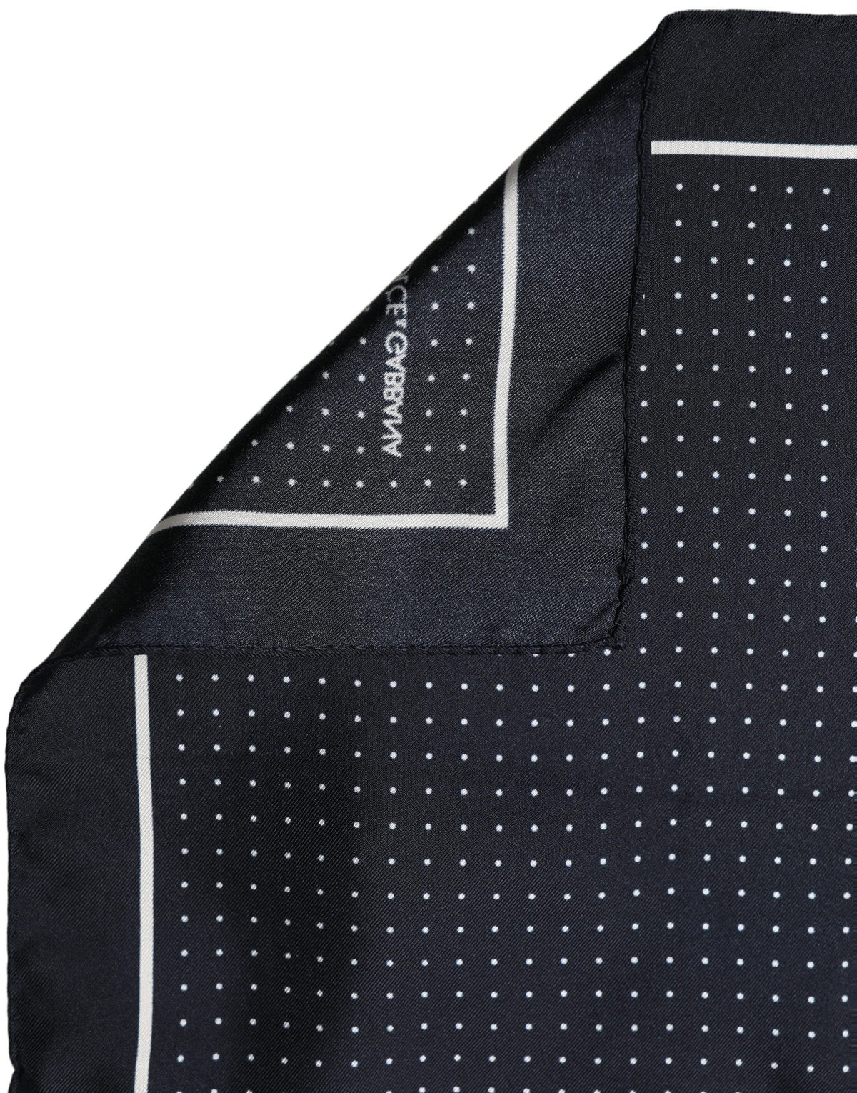 Dolce & Gabbana Blue Silk Polka Dot Handkerchief Pocket Men's Scarf