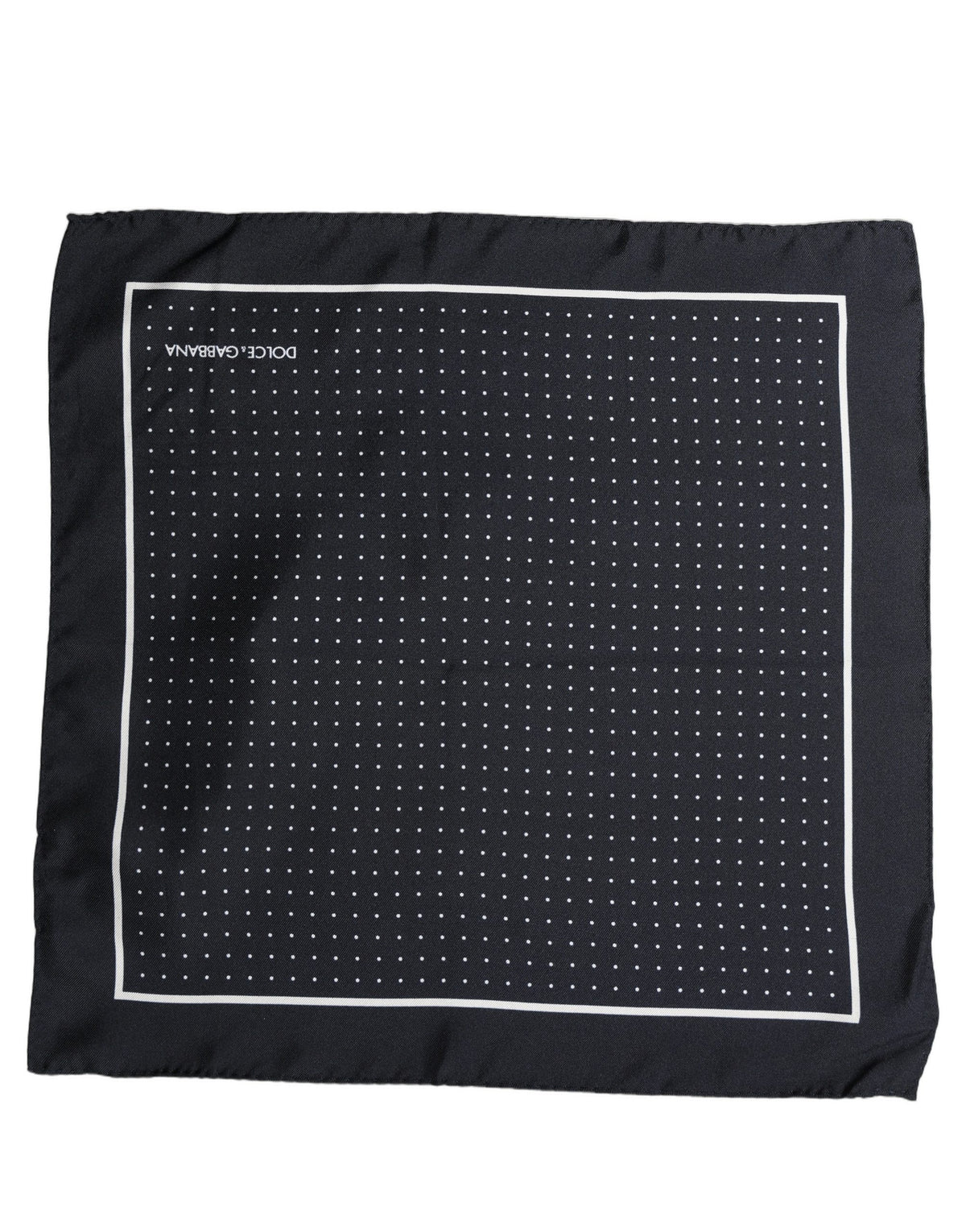 Dolce & Gabbana Blue Silk Polka Dot Handkerchief Pocket Men's Scarf