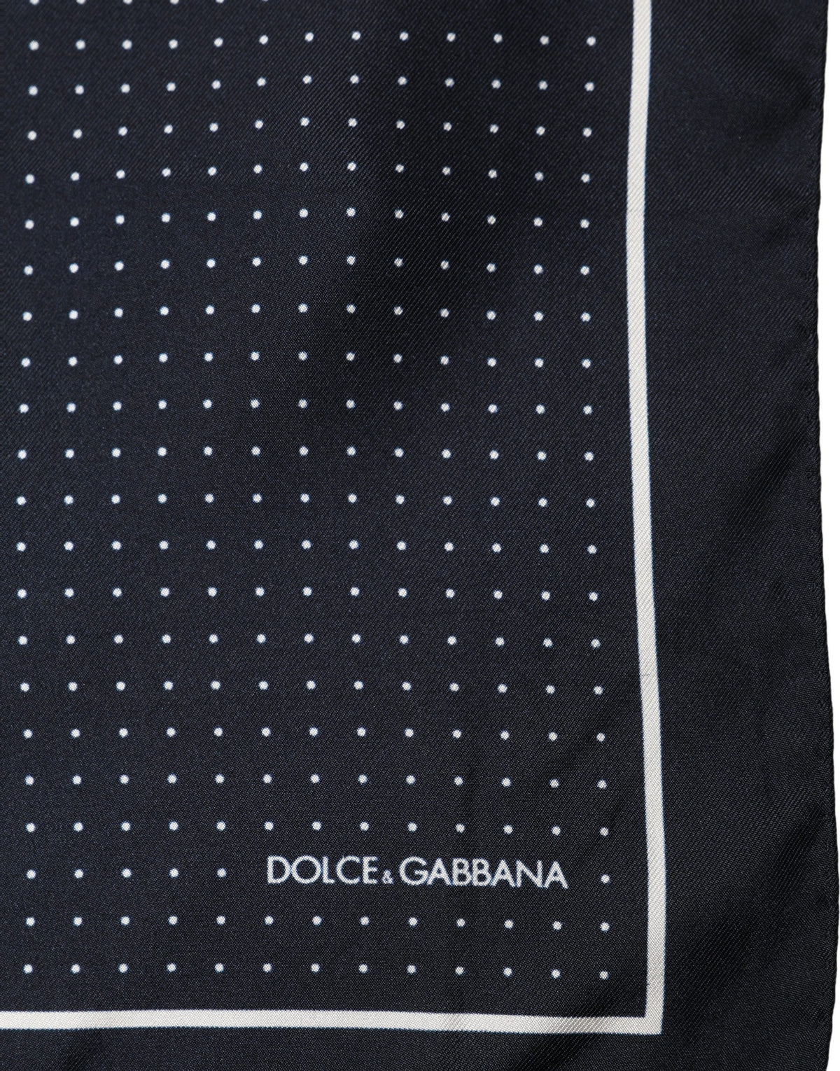 Dolce & Gabbana Blue Silk Polka Dot Handkerchief Pocket Men's Scarf