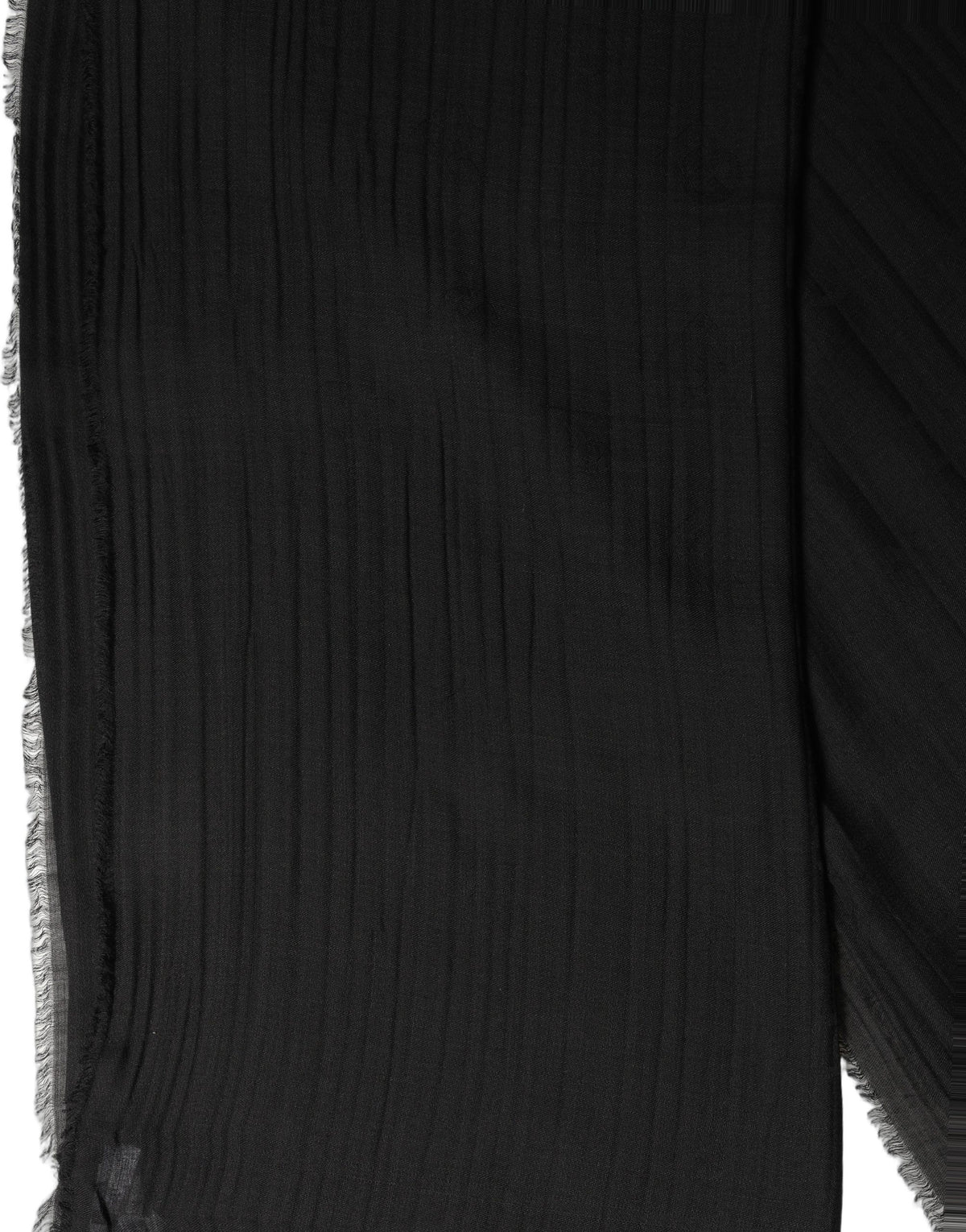 Dolce & Gabbana Black Silk Wool Fringed Men Lace Stole Men's Scarf