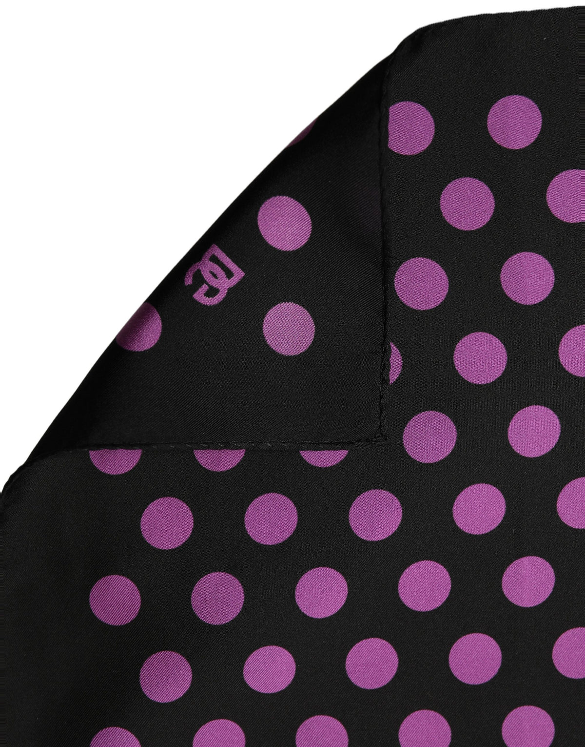 Dolce & Gabbana Purple Black Polka Dot Square Foulard Men's Scarf