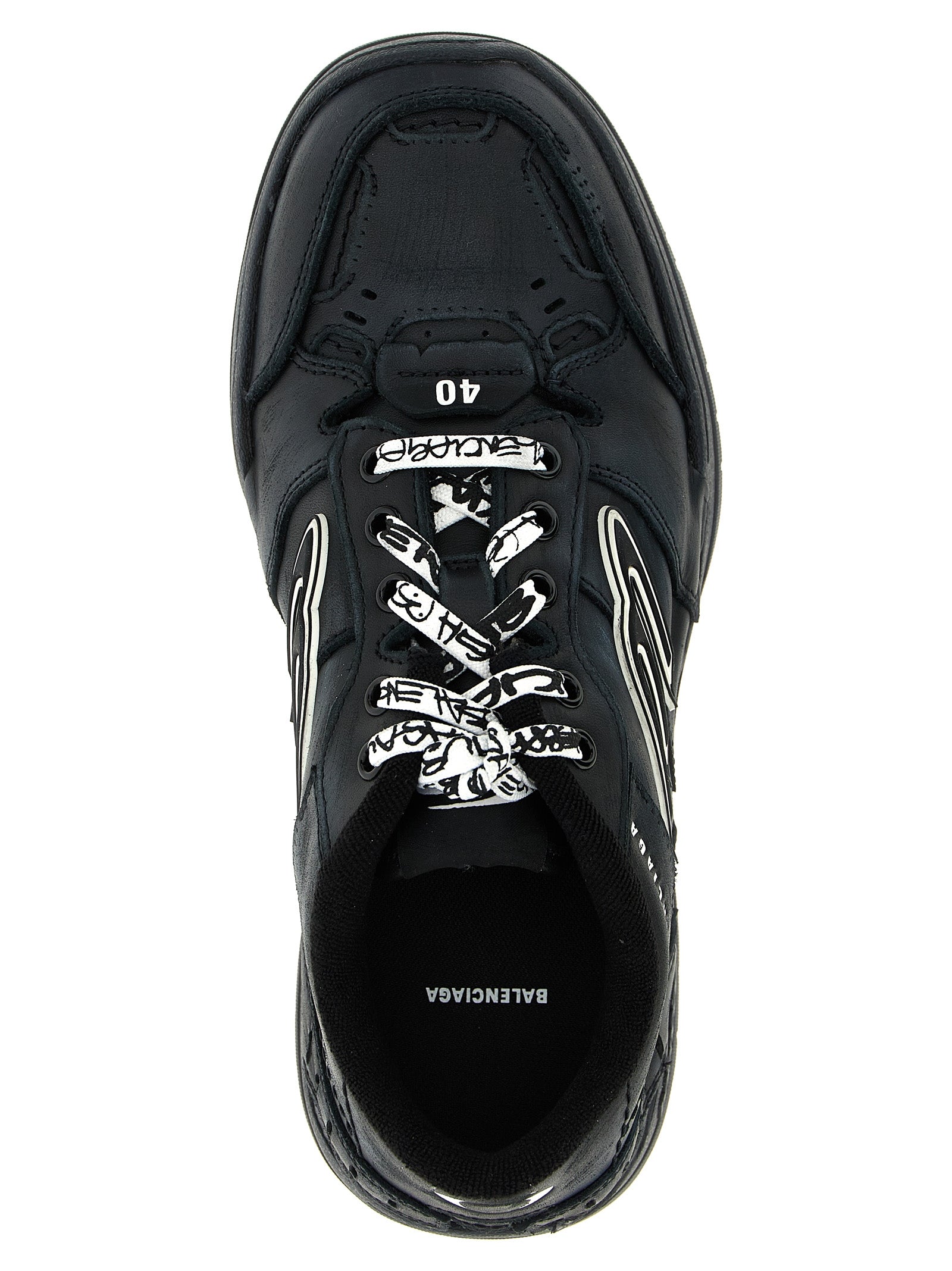 Balenciaga Black Calfskin Athletic Men's Sneakers