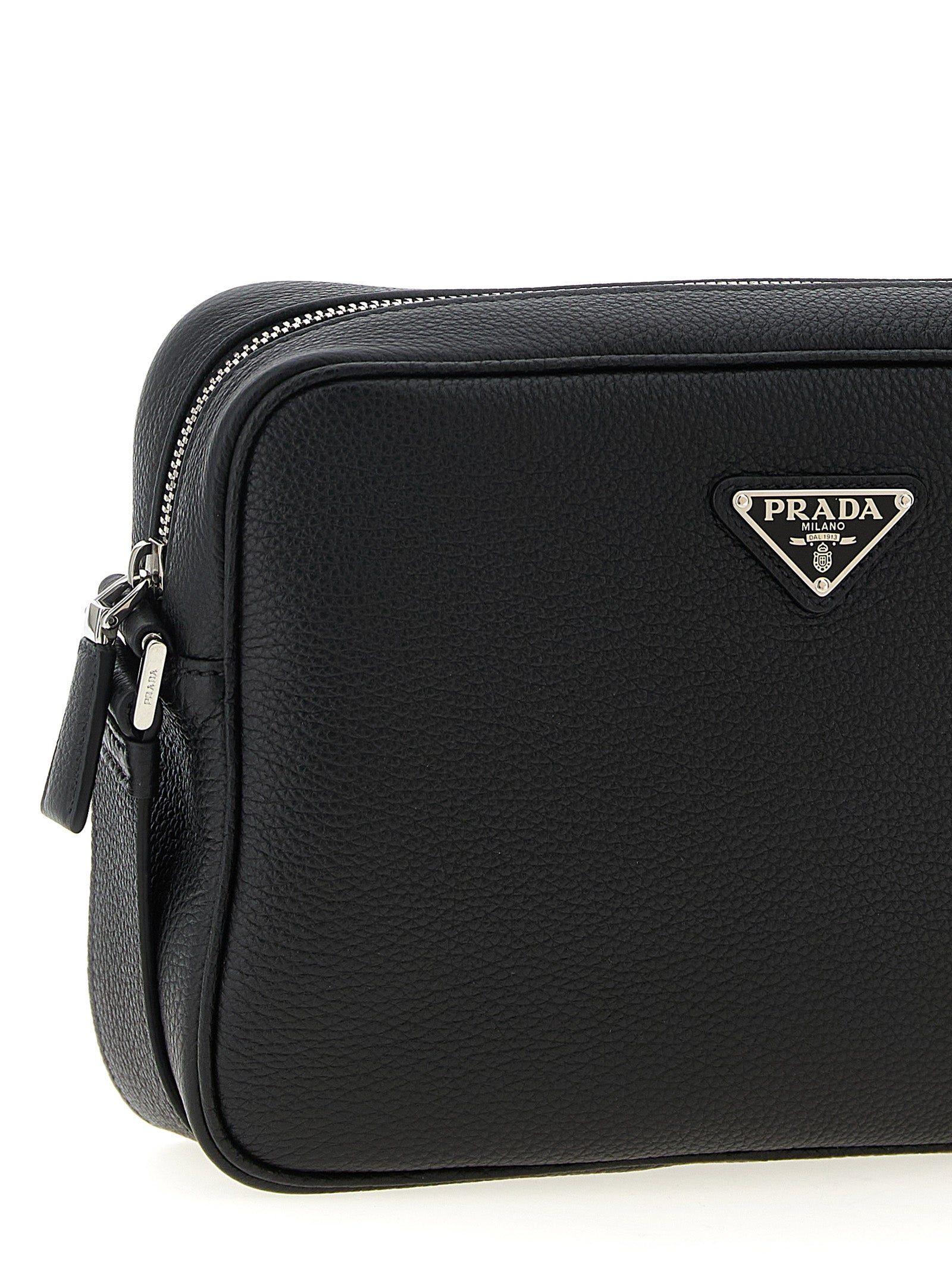Prada Black Calfskin Crossbody Men's Bag