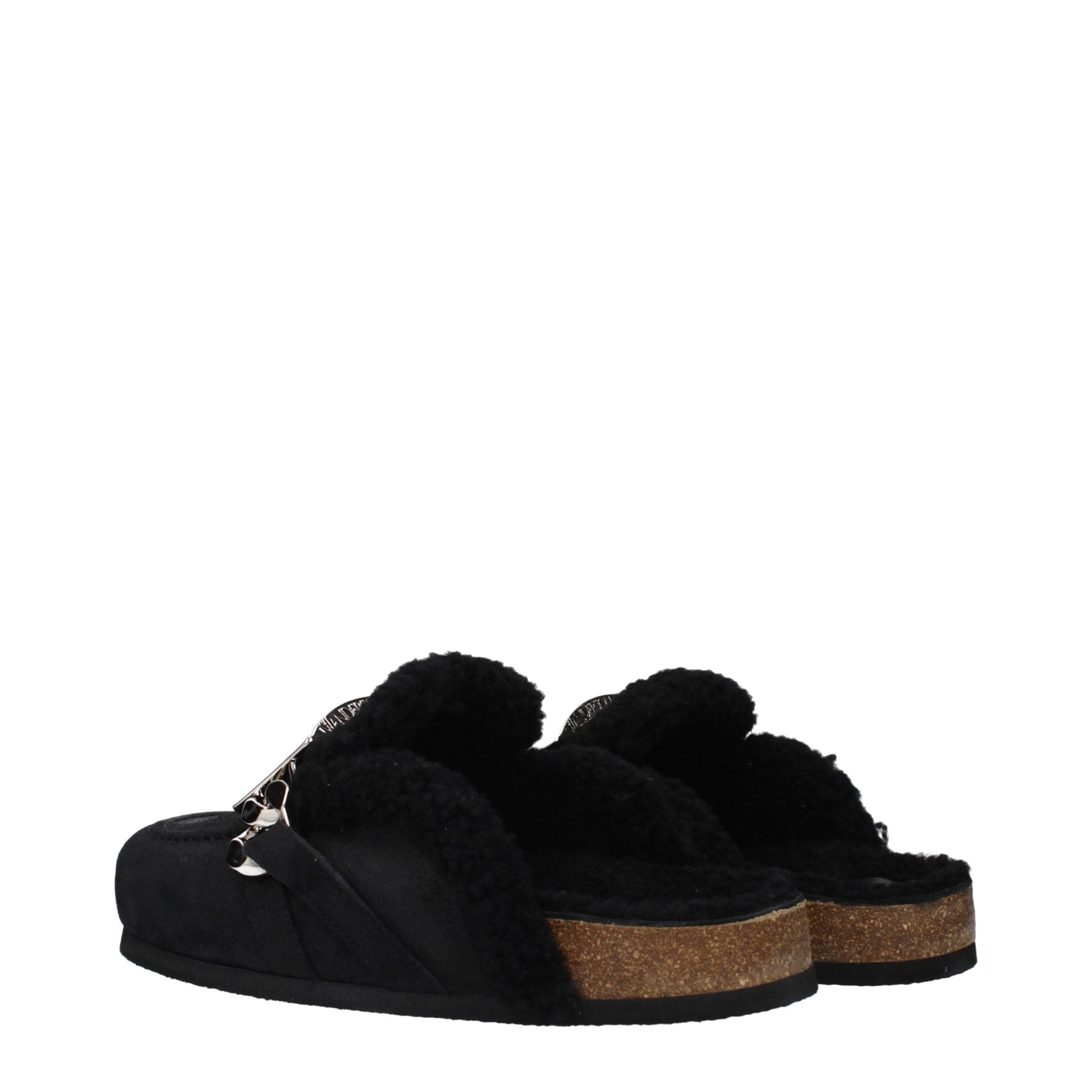 J.W.Anderson Black Leather Men's Slippers