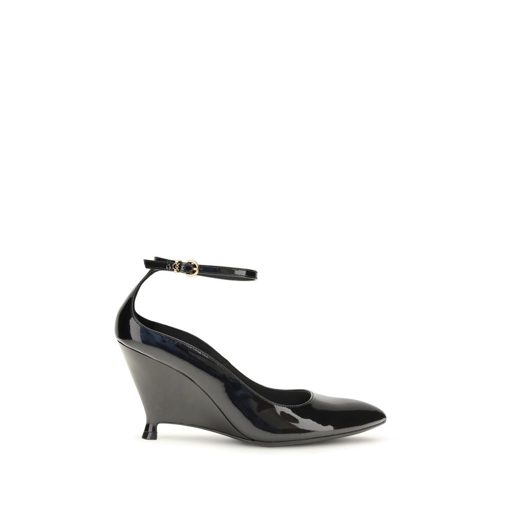 PINKO Black Calf Leather Bos Taurus Platform Women's Pumps