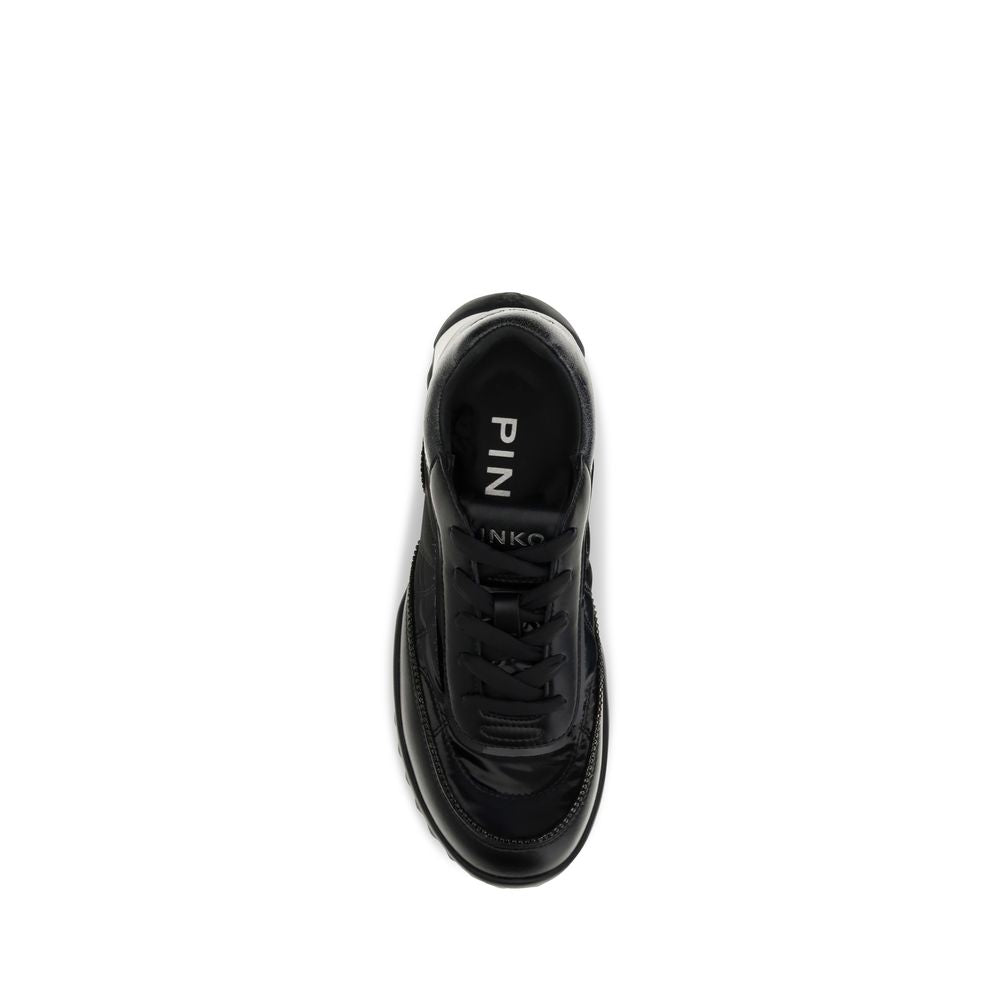 PINKO Black Fabric Low Top Women's Sneakers