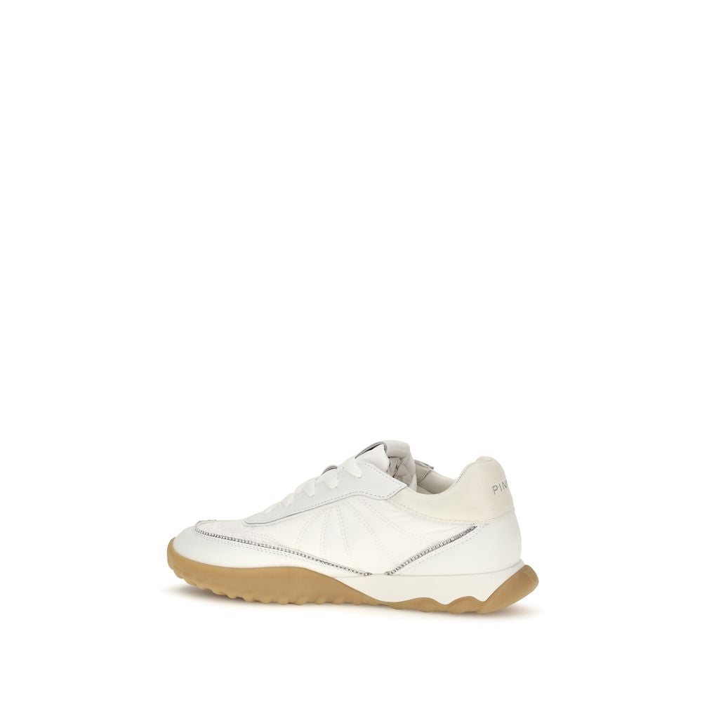 PINKO White Fabric Low Top Women's Sneakers