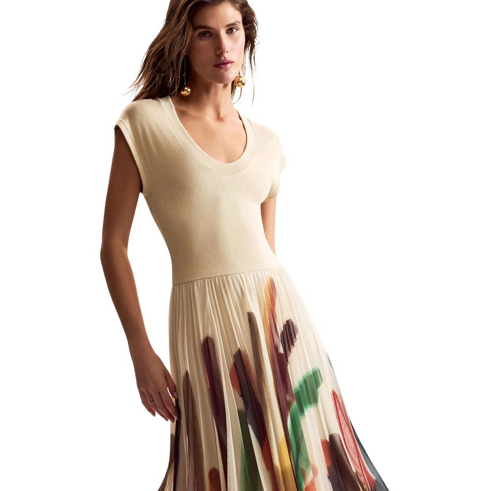 Desigual Beige Polyester Long Women's Dress