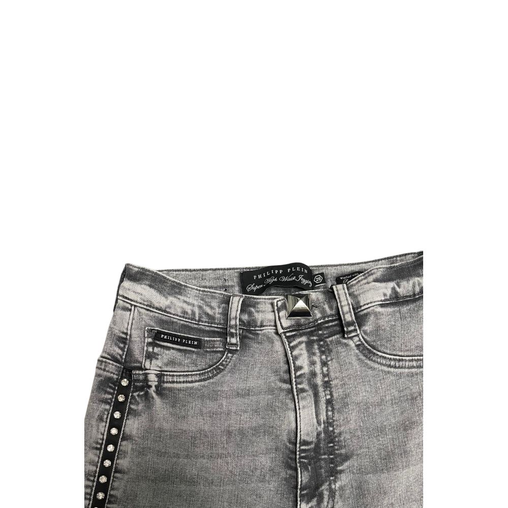 Philipp Plein Grey Cotton Women Women's Pants
