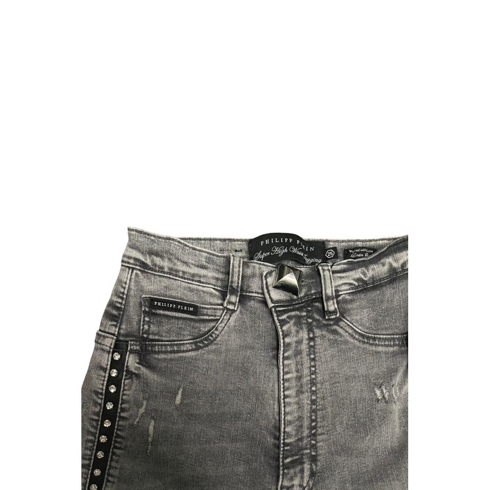 Philipp Plein Grey Cotton Women Women's Pants
