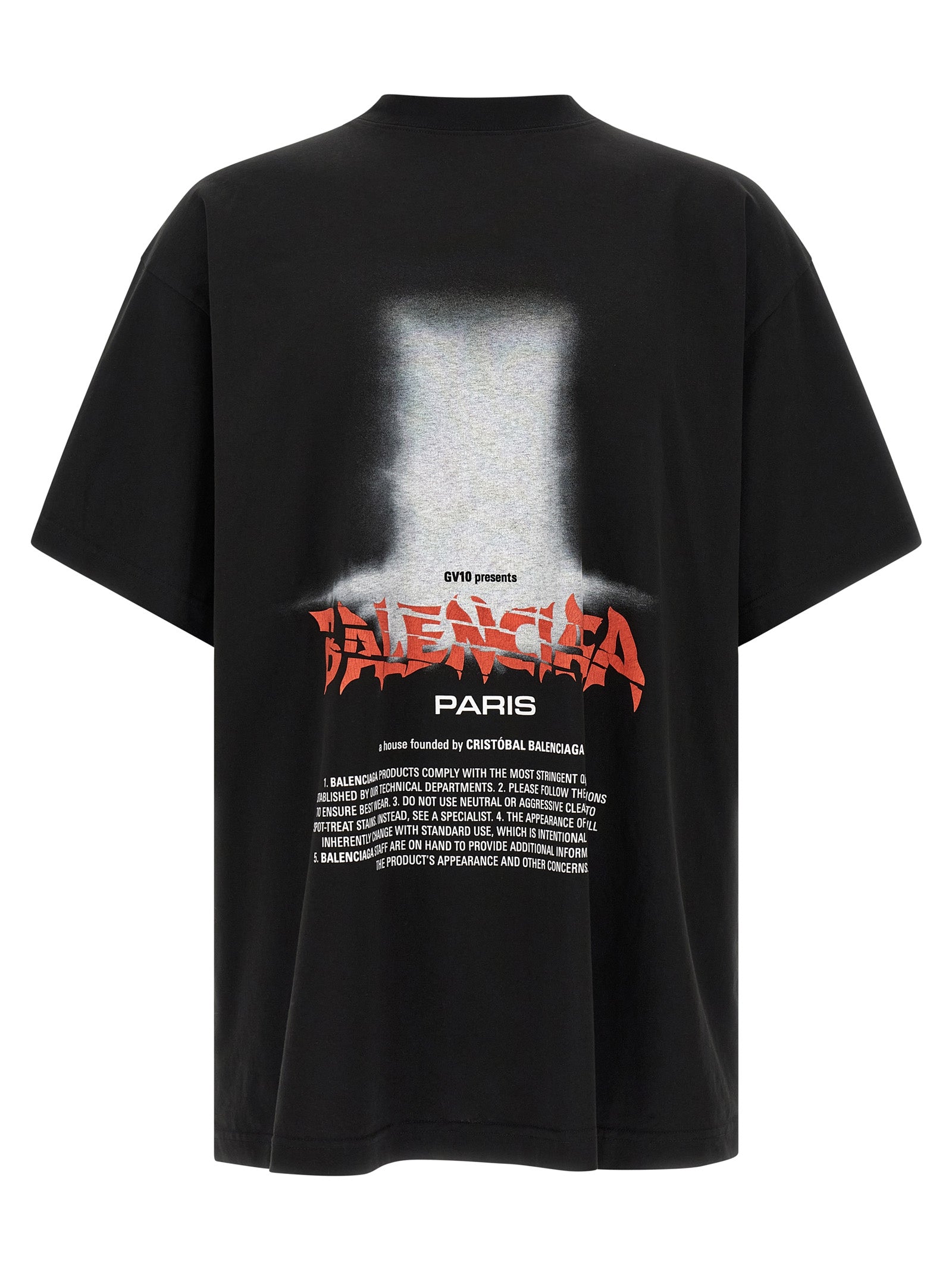 Balenciaga Black Cotton Men's T-Shirt