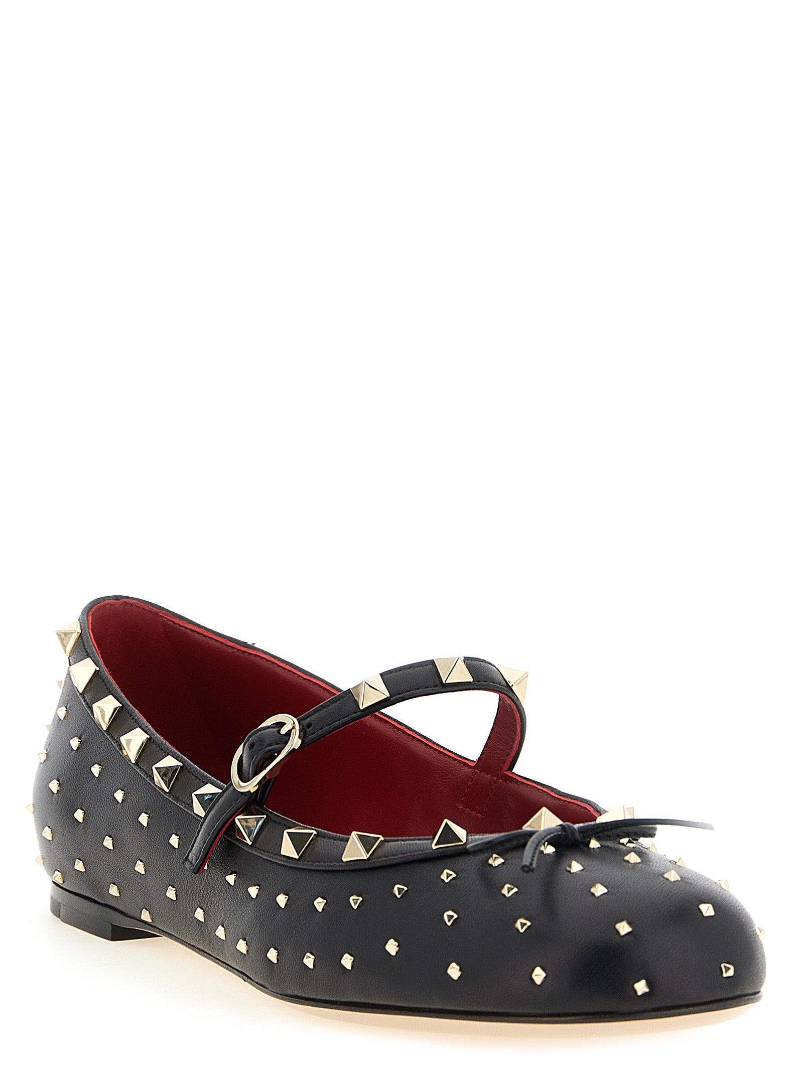 Valentino Garavani Black Lamb Leather Ballet Women's Flats