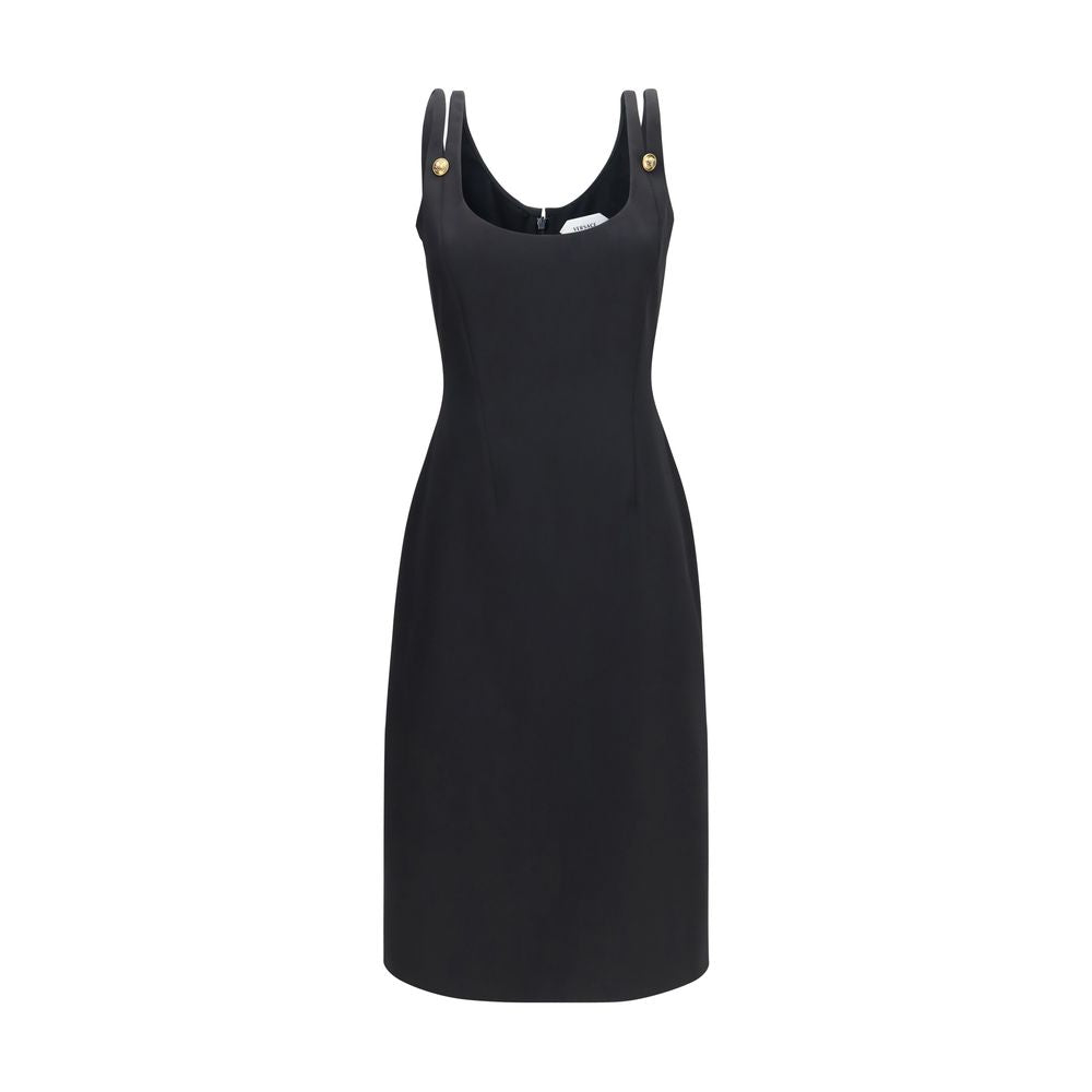 Versace Black Wool Oves Aries Casual Women's Dress