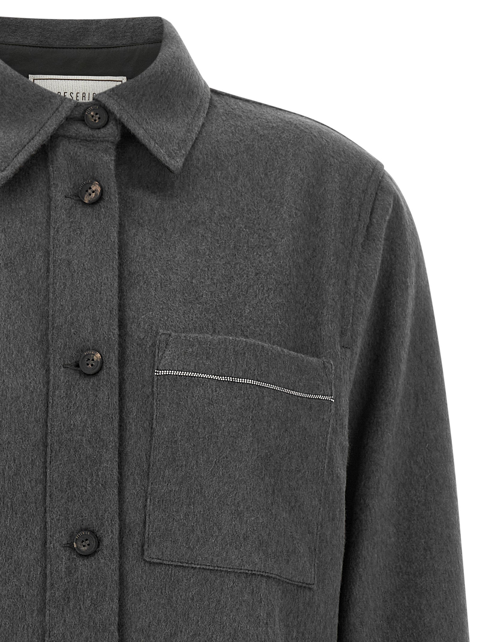 Peserico Gray Virgin Wool Women's Blouse