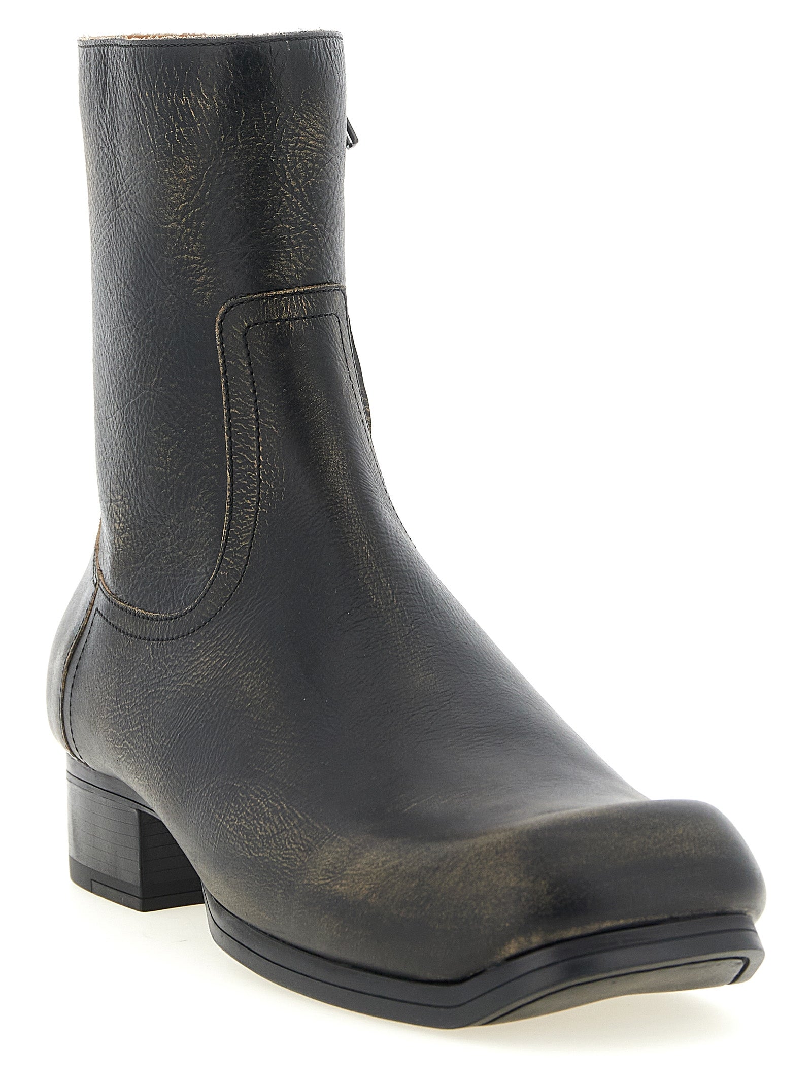 Maison Margiela Black Calfskin Ankle Men's Boots