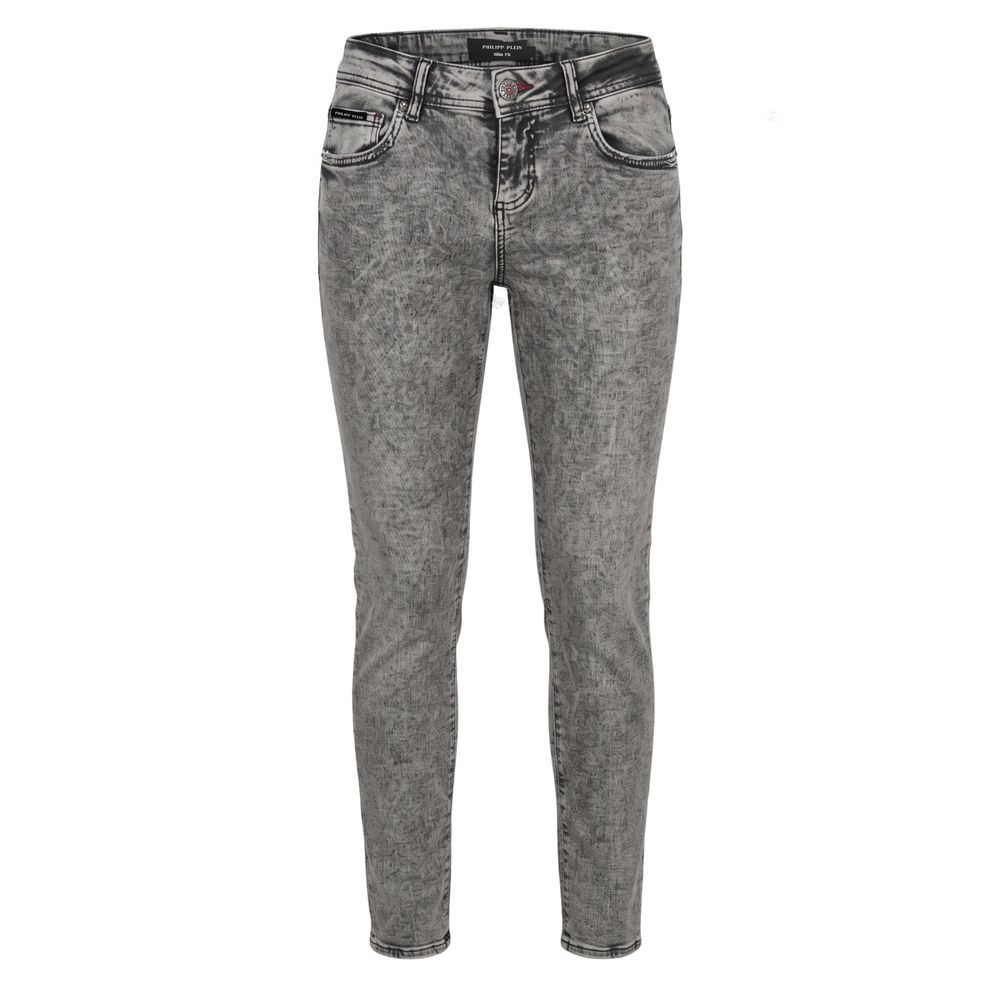 Philipp Plein Grey Cotton Women Women's Jeans