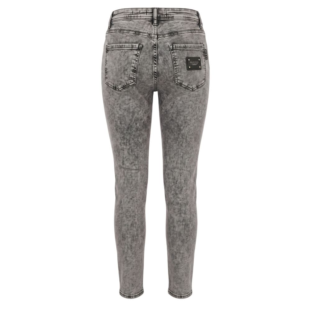 Philipp Plein Grey Cotton Women Women's Jeans