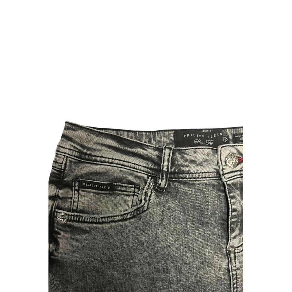 Philipp Plein Grey Cotton Women Women's Jeans