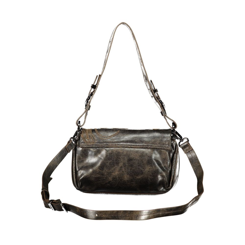Desigual Brown Polyurethane Women's Bag with Embroidery and Magnet Women's Closure