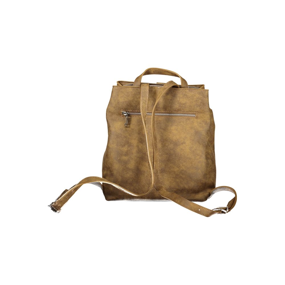 Desigual Brown Polyurethane Women's Backpack for Trendy Women's Adventures