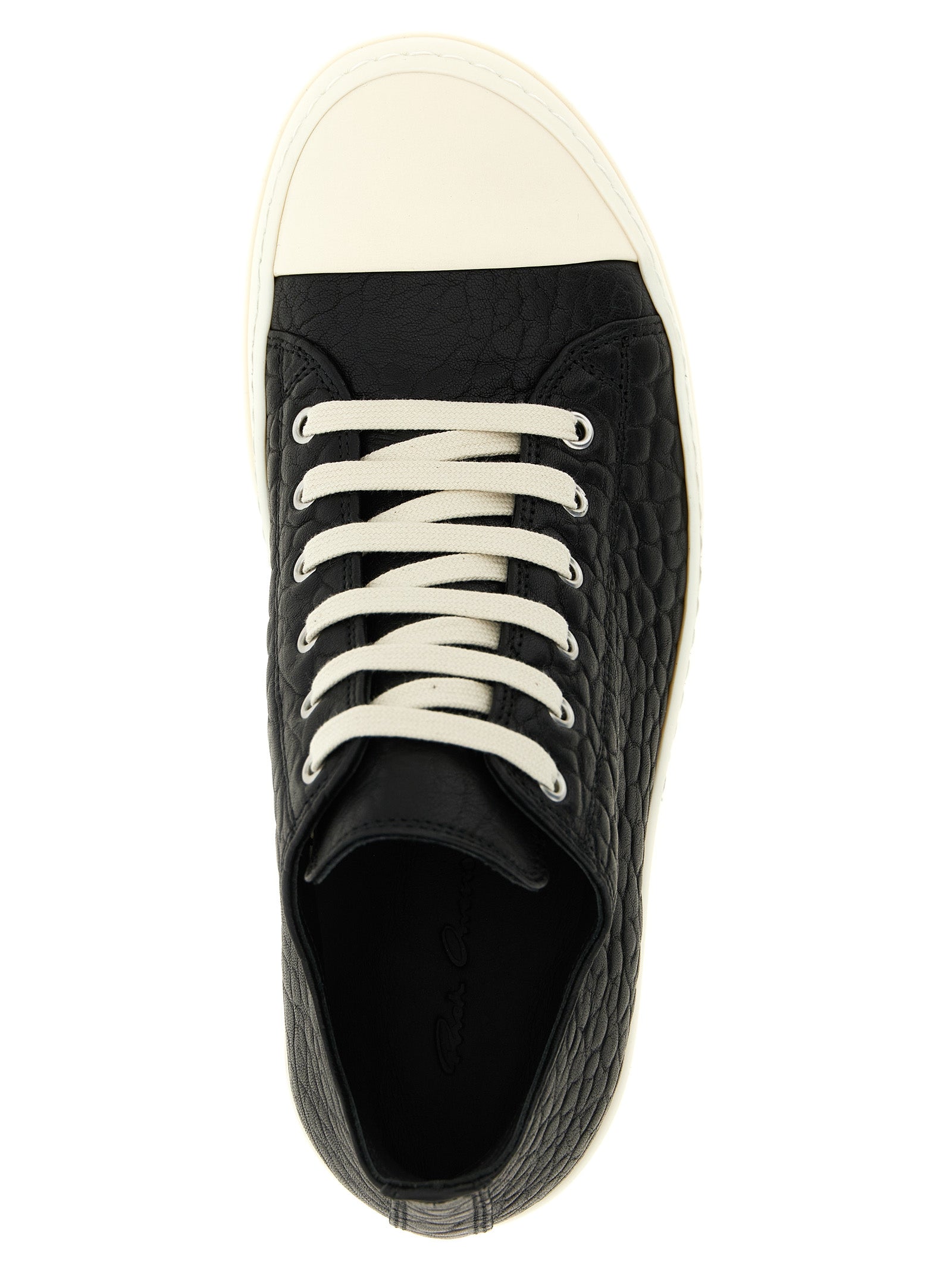 Rick Owens Bicolor Lamb Leather Low Top Men's Sneakers