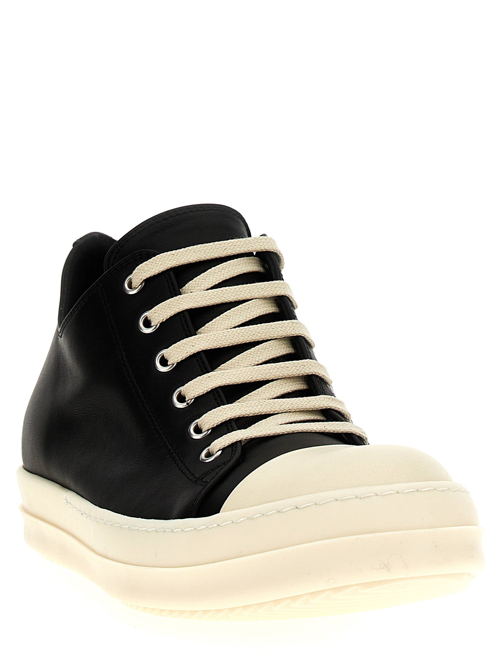 Rick Owens Bicolor Calfskin Low Top Men's Sneakers
