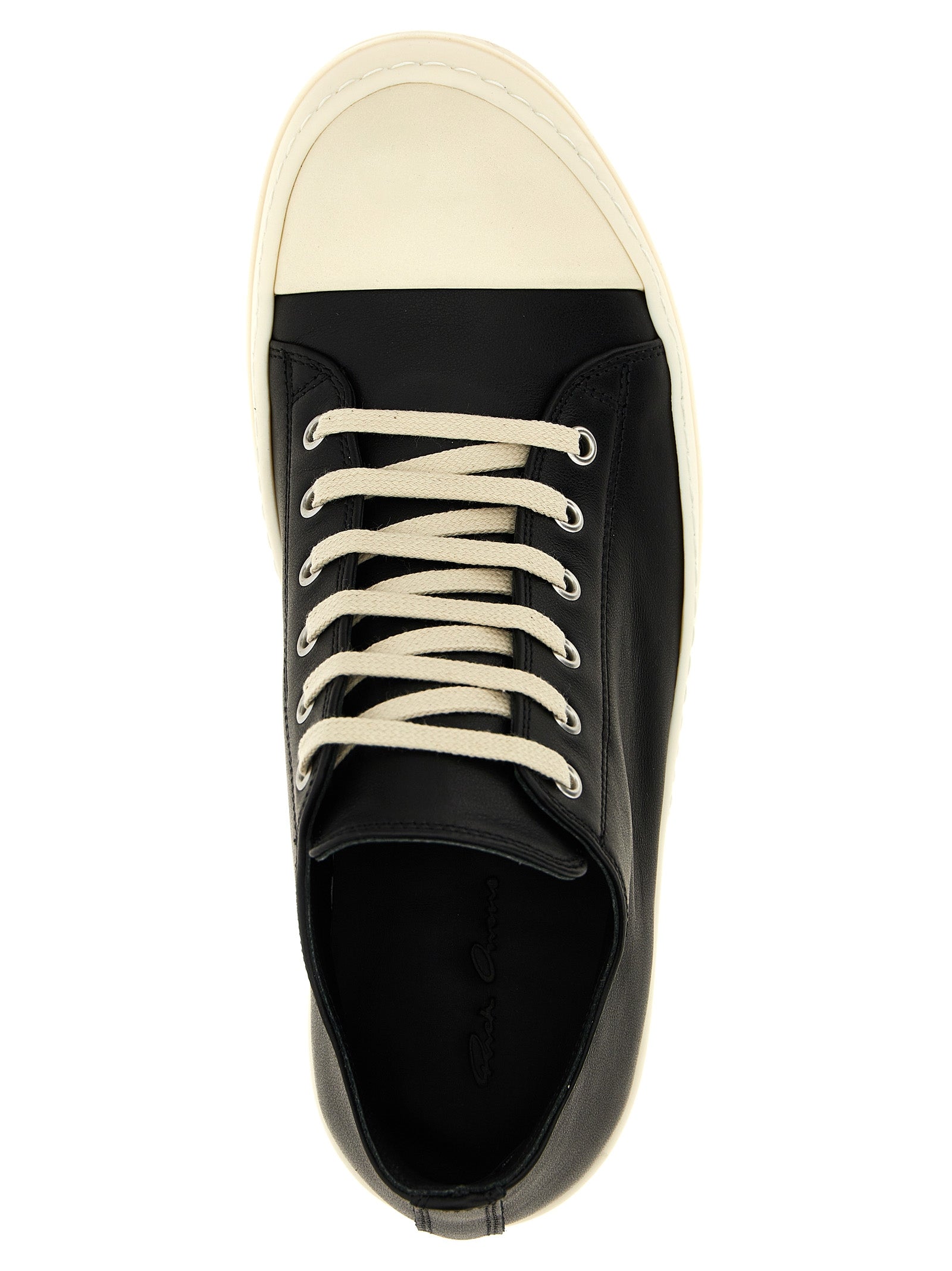 Rick Owens Bicolor Calfskin Low Top Men's Sneakers
