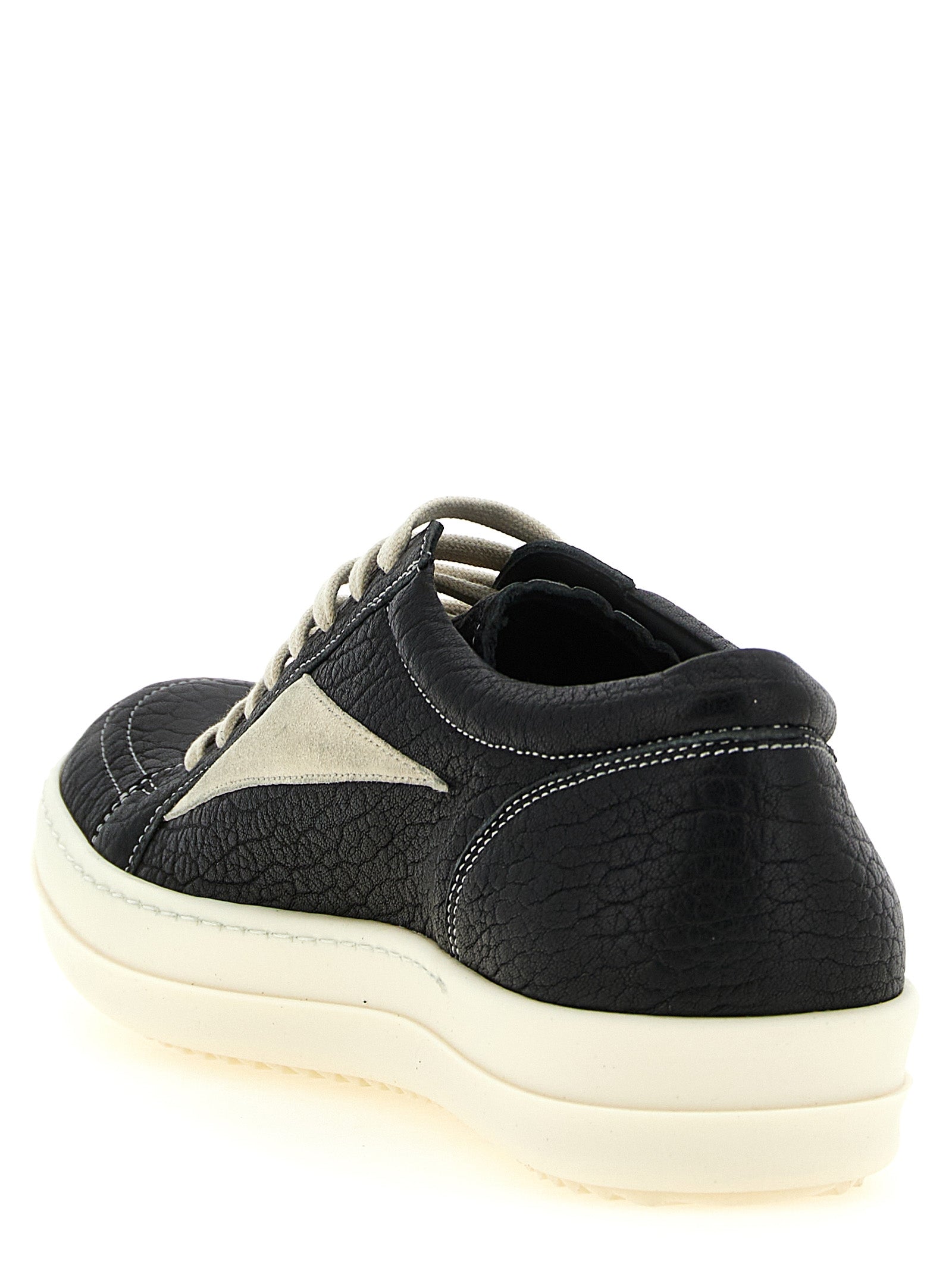 Rick Owens Bicolor Lamb Leather Low Top Men's Sneakers