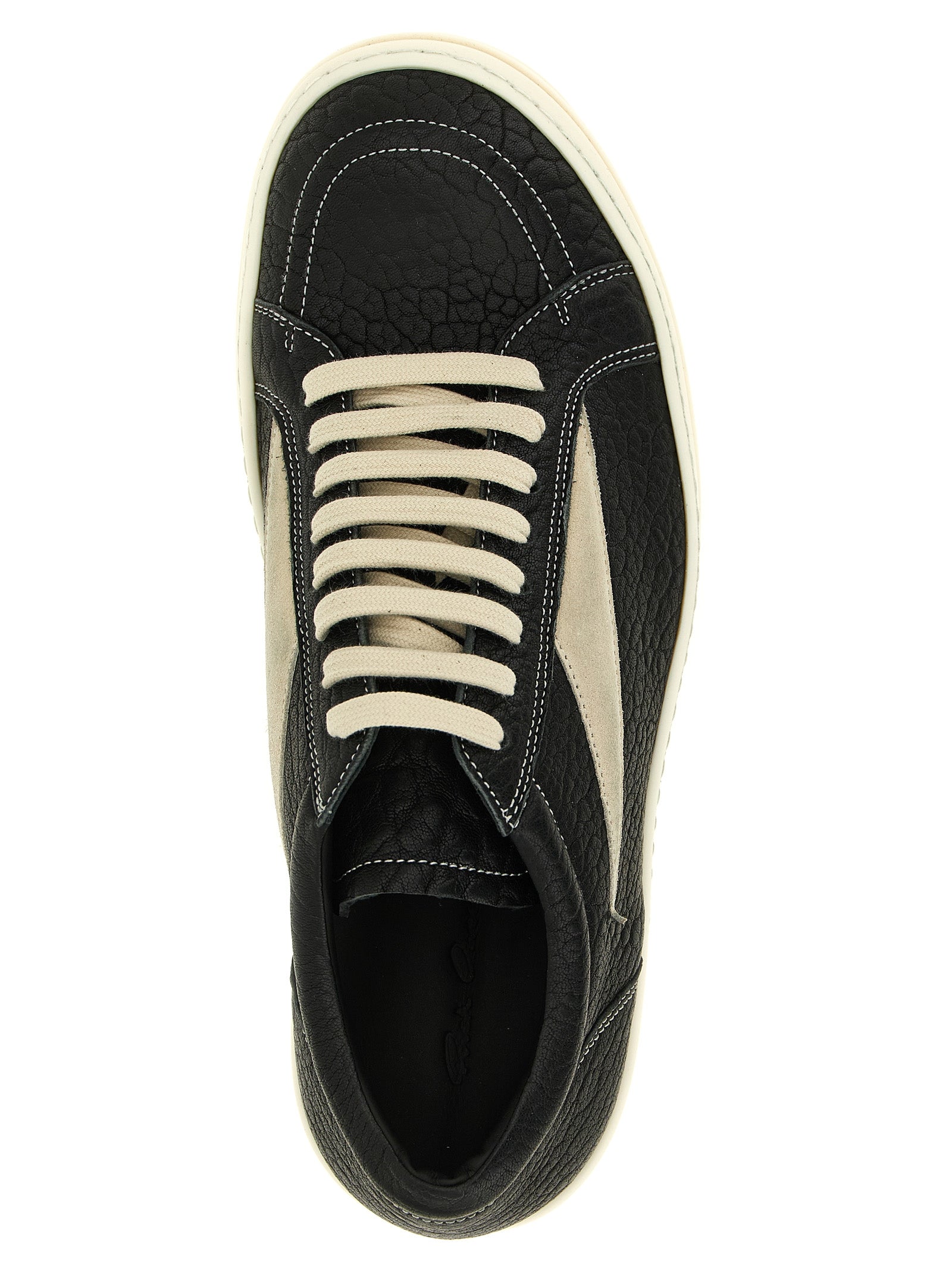 Rick Owens Bicolor Lamb Leather Low Top Men's Sneakers