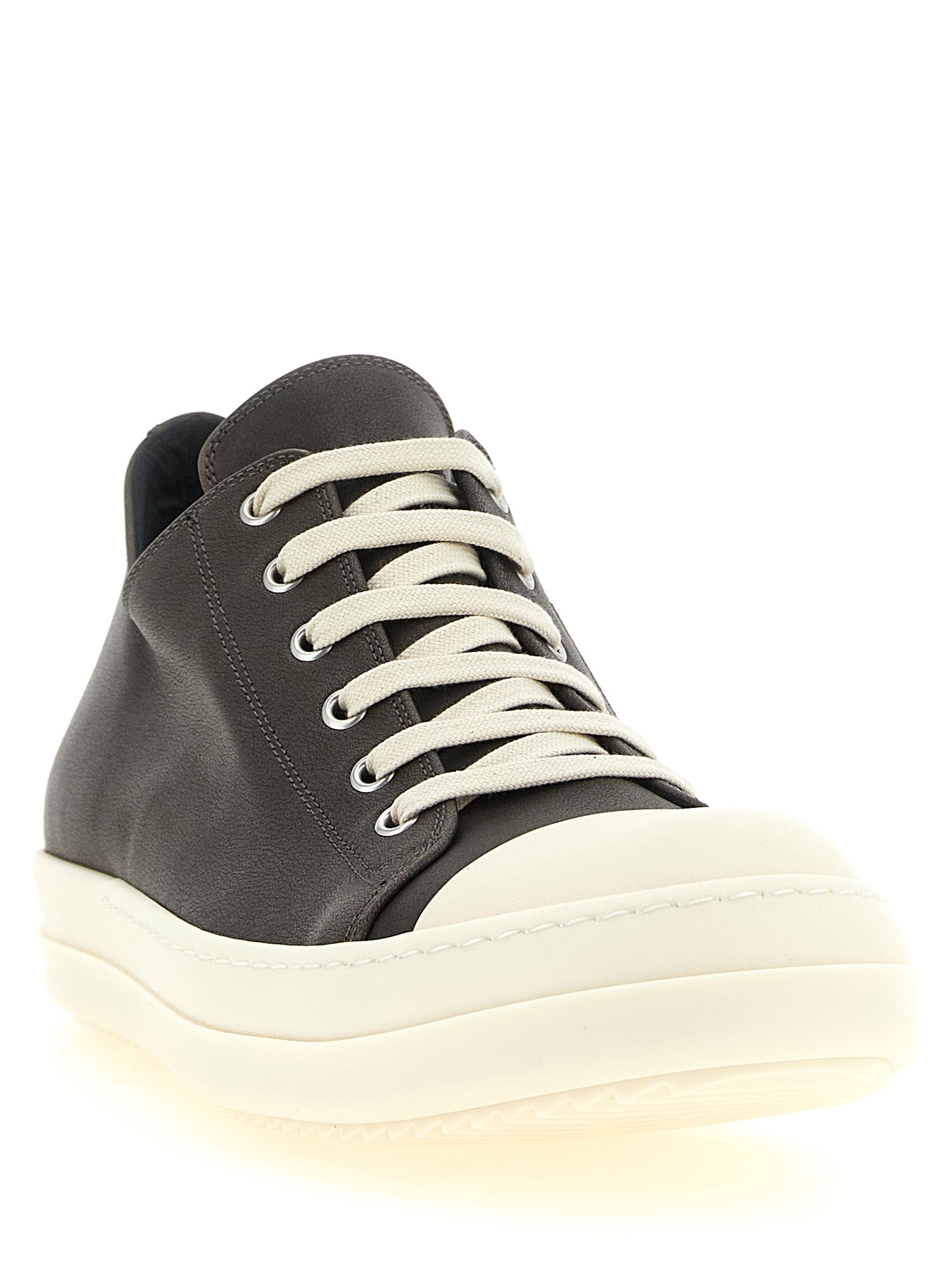 Rick Owens Black Calfskin Low Top Men's Sneakers