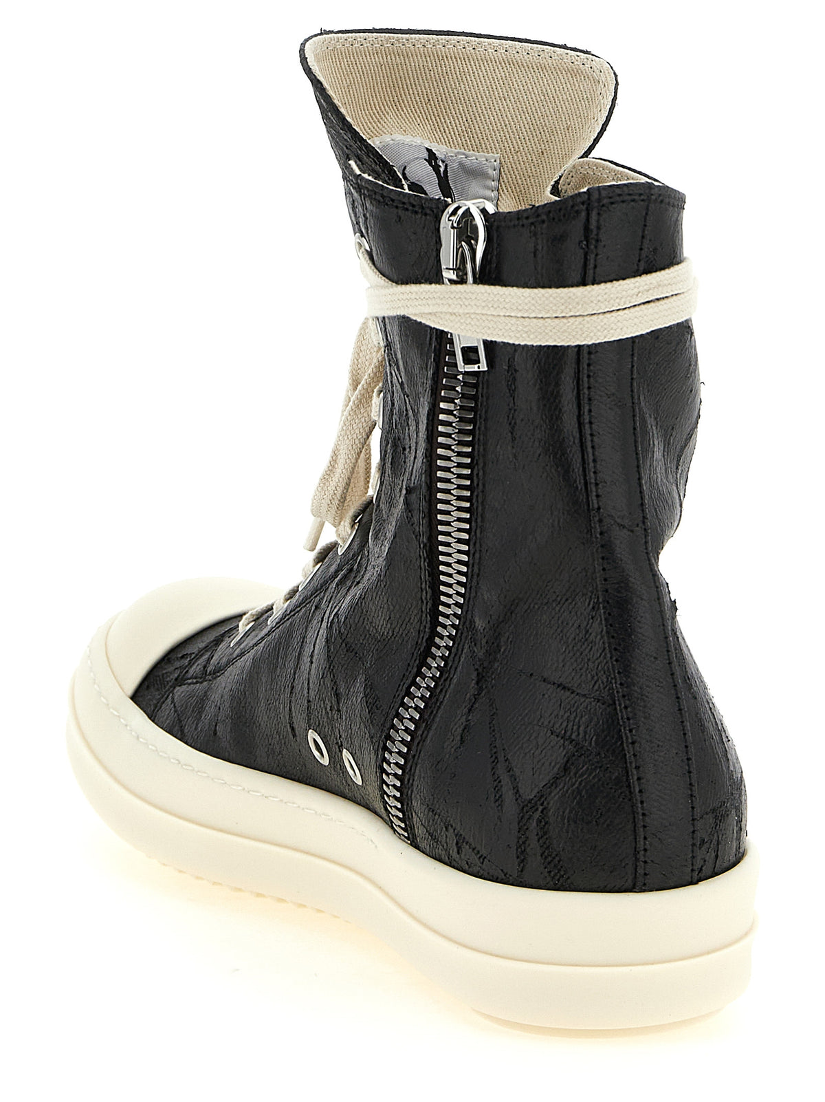DRKSHDW Black Cotton High Top Men's Sneakers