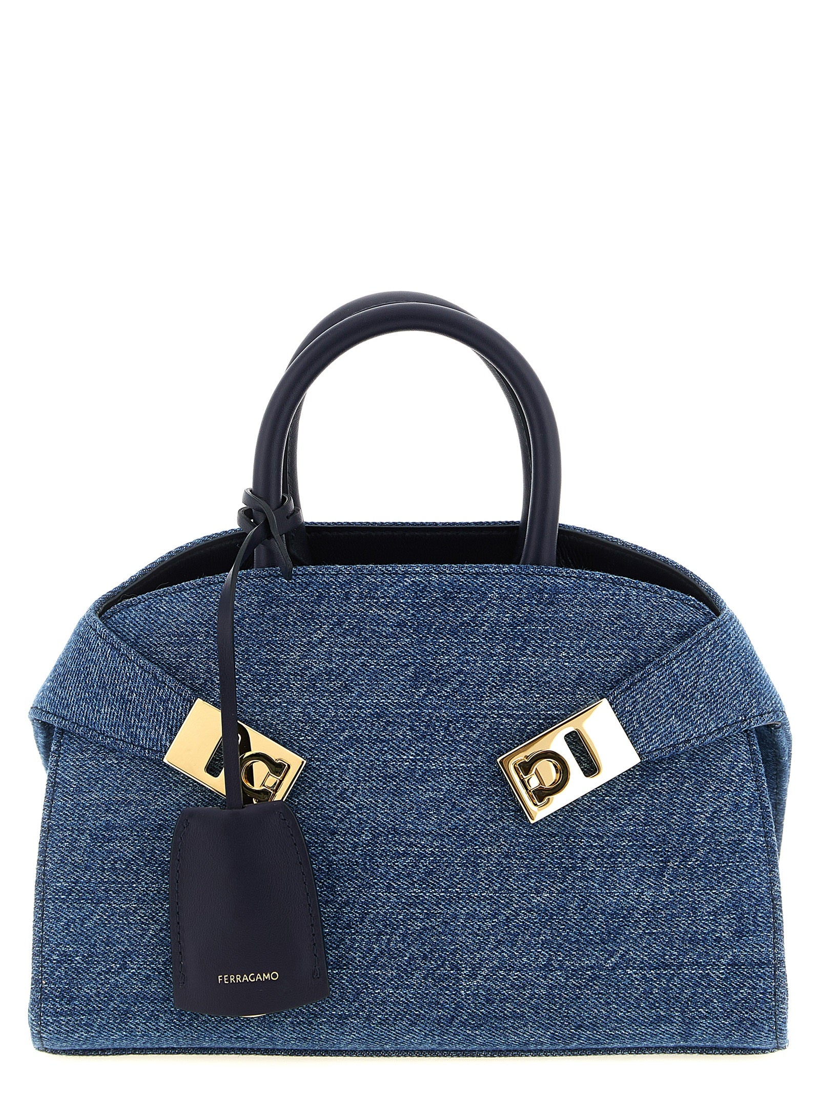 Ferragamo Blue Fabric Women's Handbag