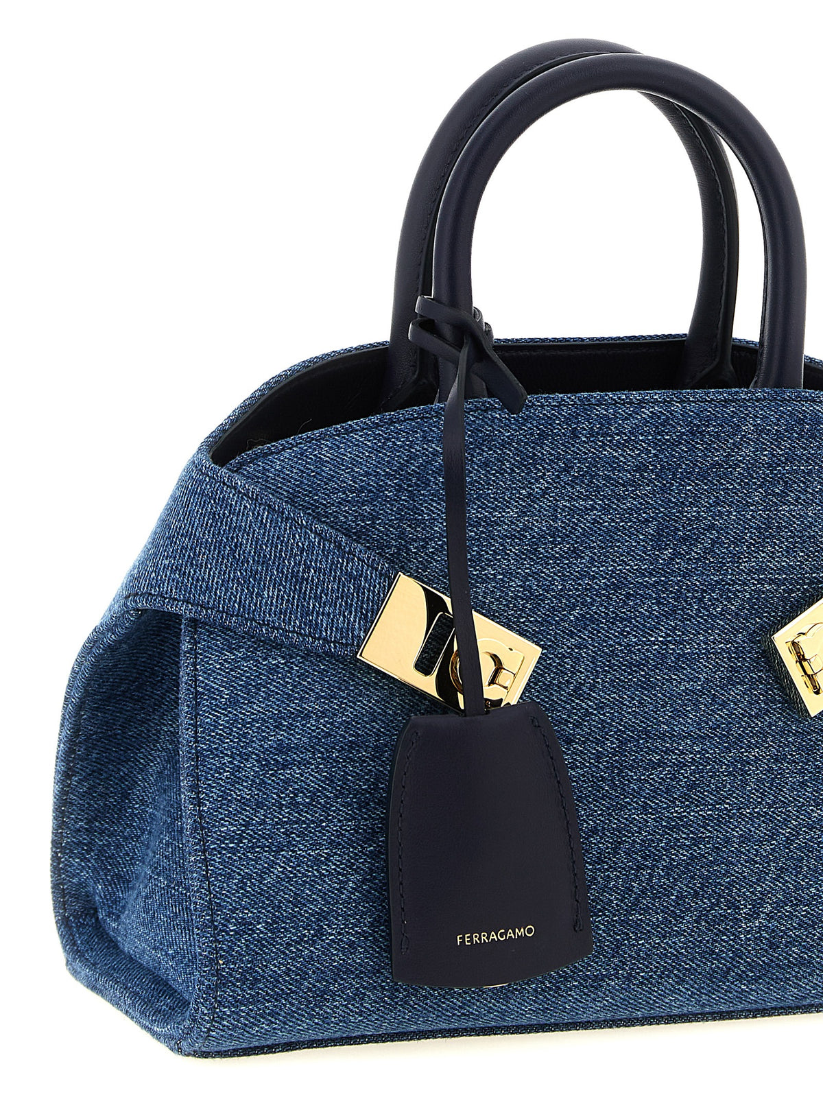 Ferragamo Blue Fabric Women's Handbag