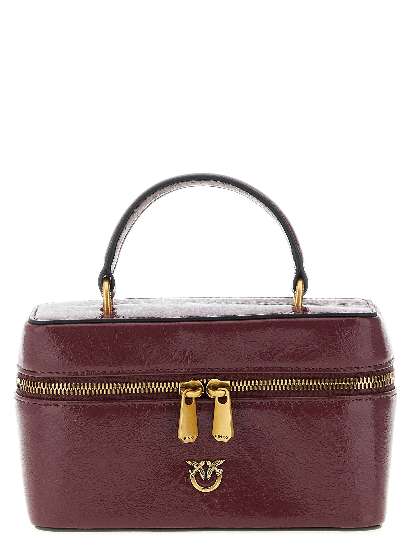 PINKO Bordeaux Calfskin Crossbody Women's Bag