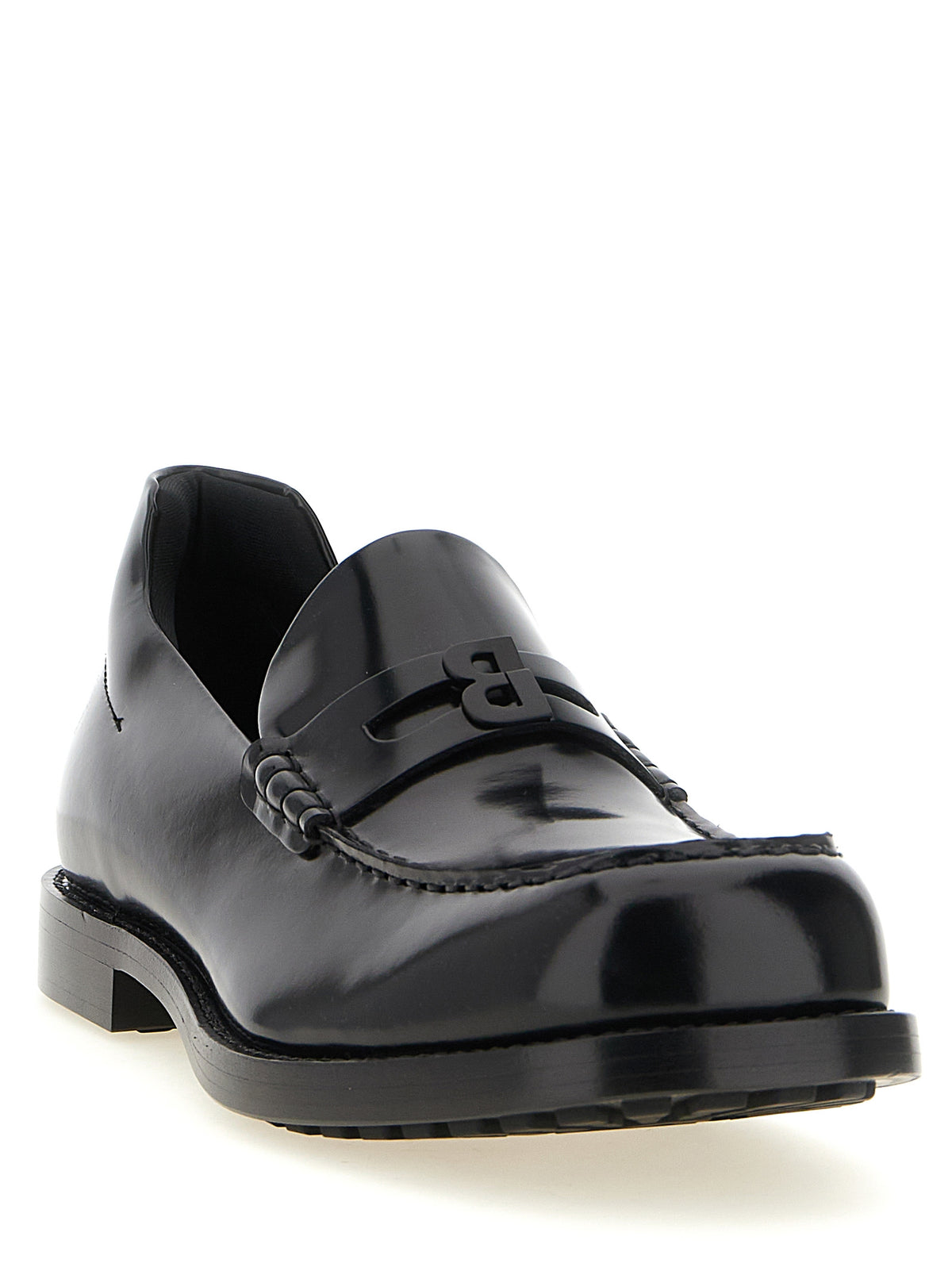 Balenciaga Black Calfskin Slip-On Men's Loafers