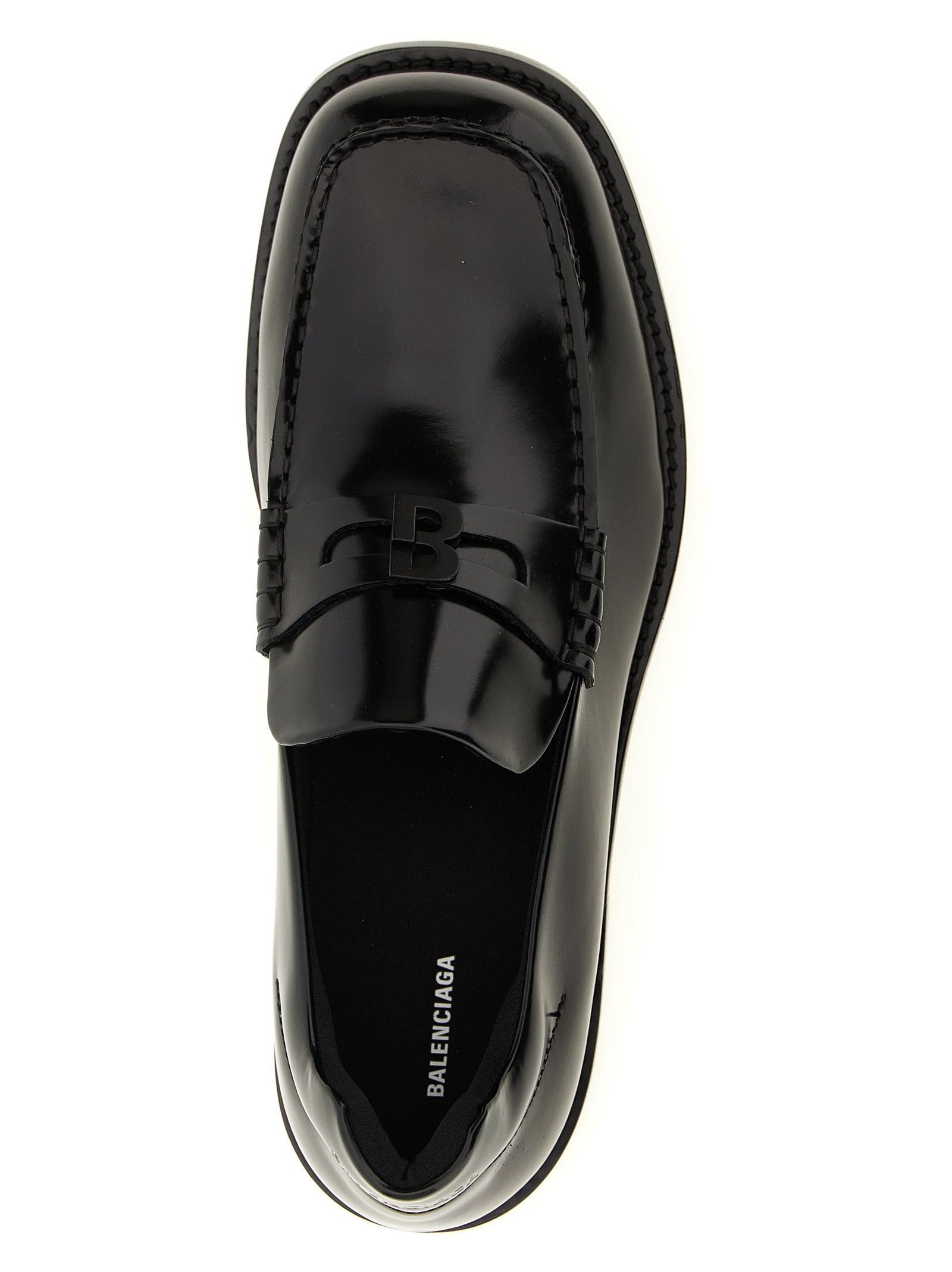 Balenciaga Black Calfskin Slip-On Men's Loafers