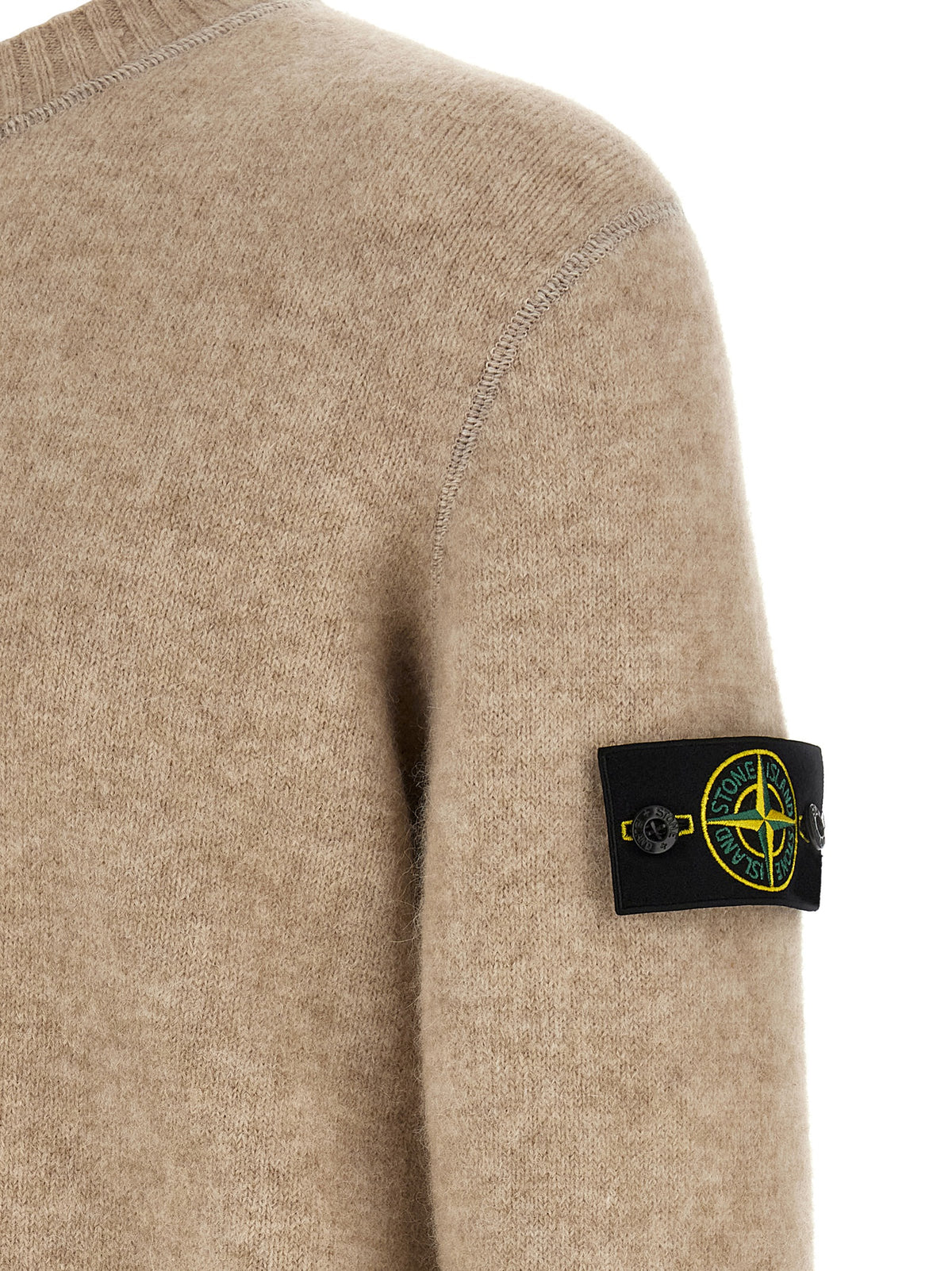 Stone Island Beige Wool Men's Cardigan