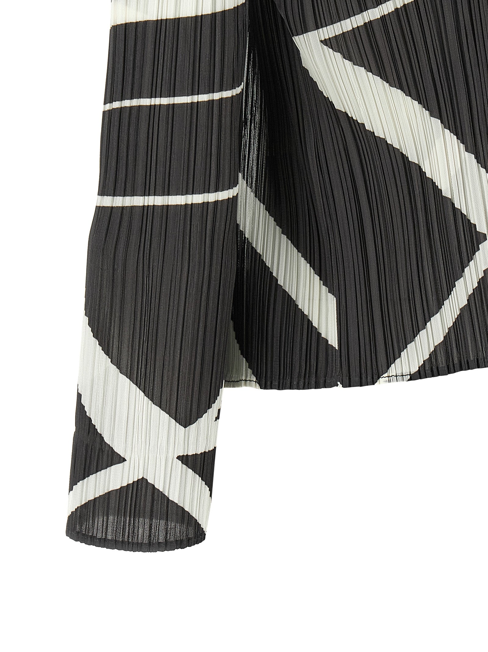 PLEATS PLEASE ISSEY MIYAKE Bicolor Polyester Women's Cardigan